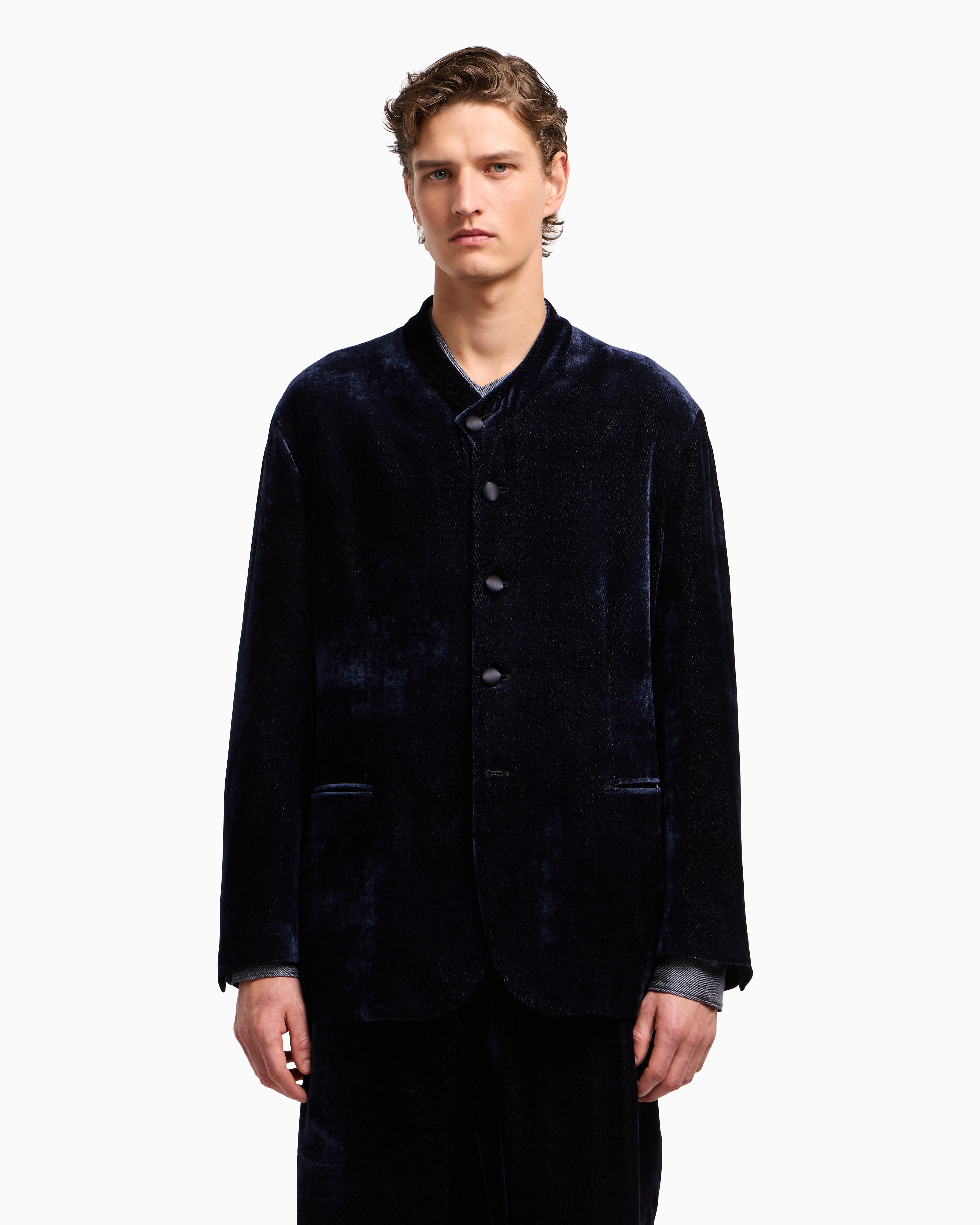 Giorgio's シングルブレストジャケット ベルベット 斜めプリント
