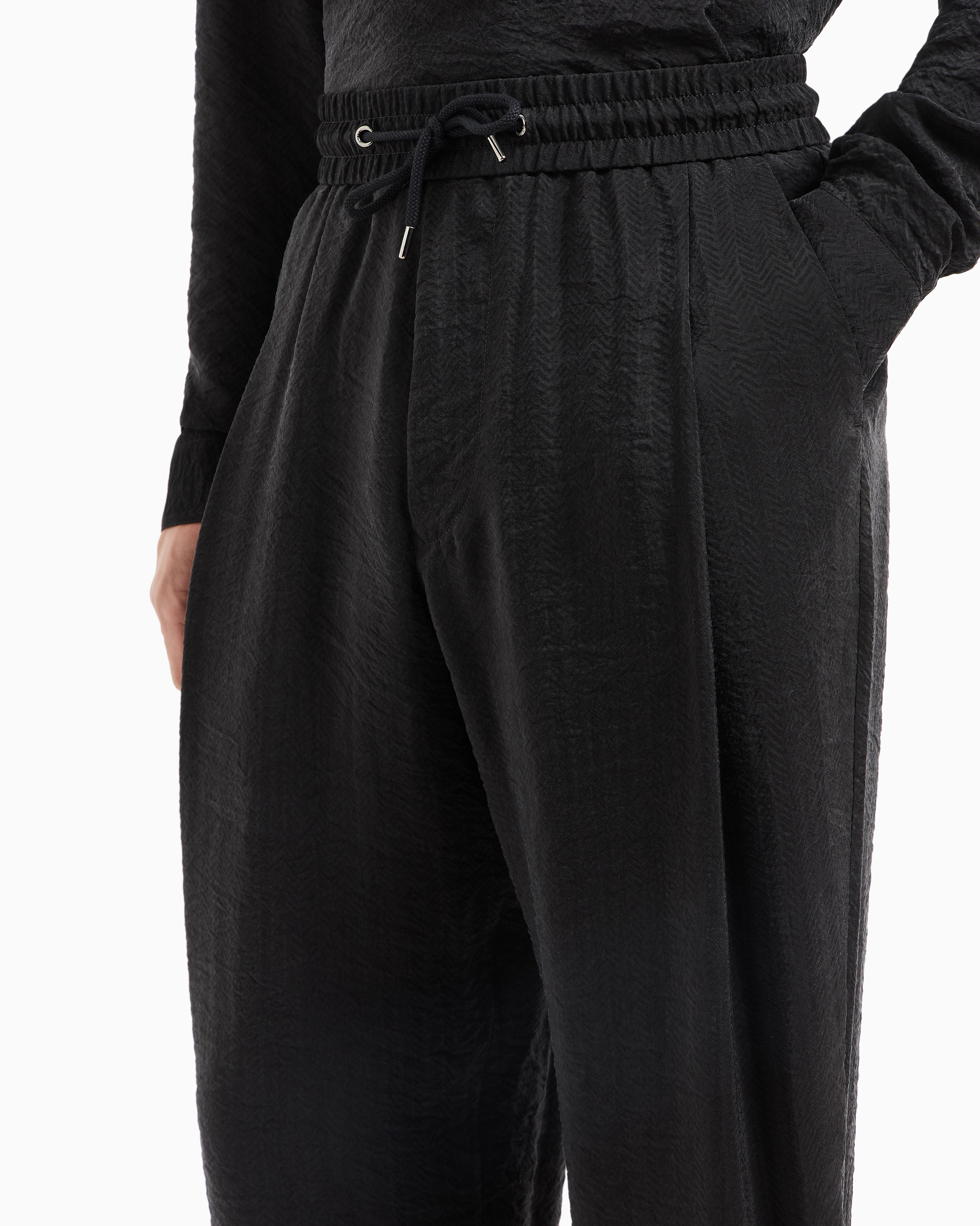 ノータックパンツ キュプラ ジャカード | Giorgio Armani