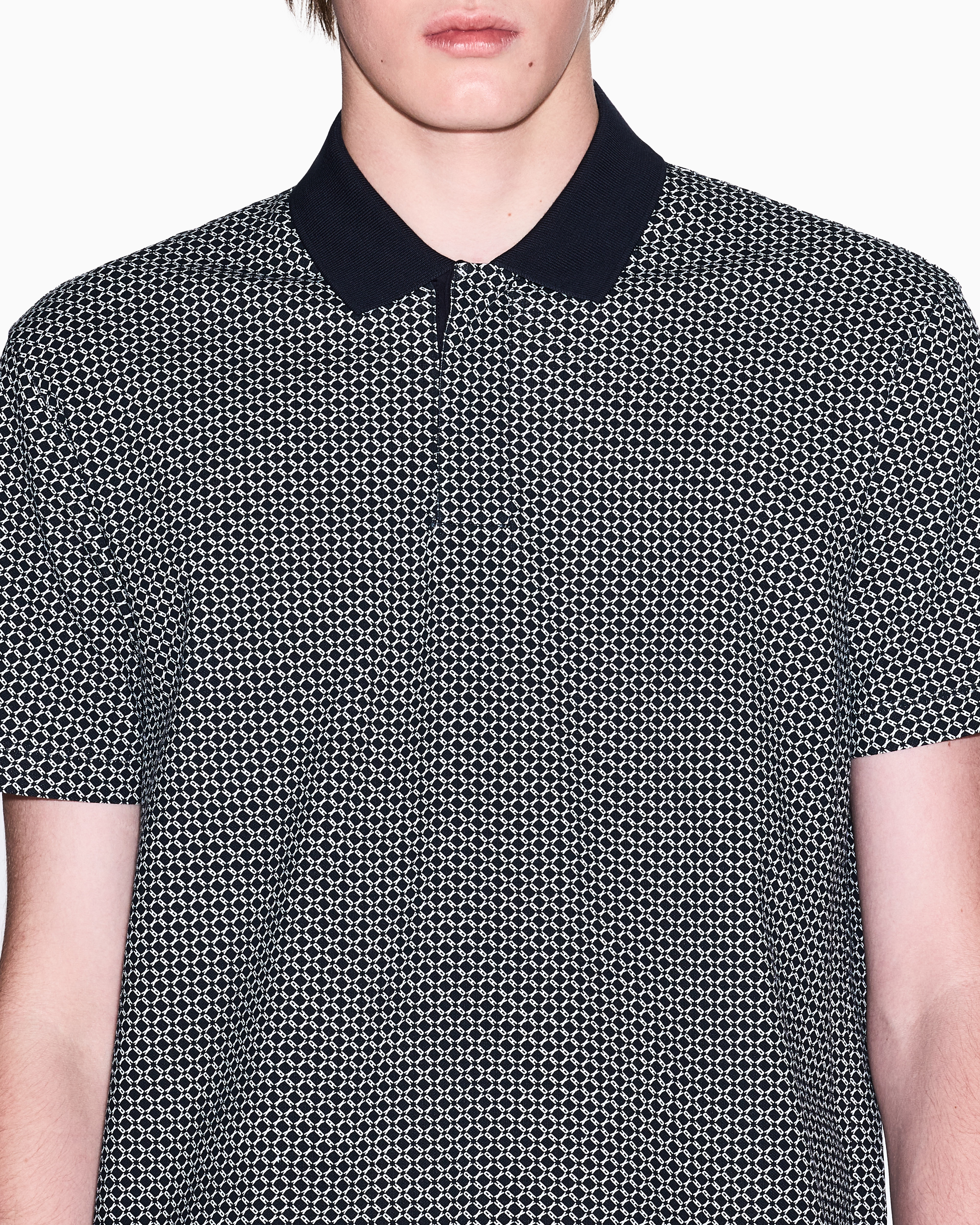 Armani Exchange - Regular fit polo shirt stretch jersey, Man, Blue, Size: