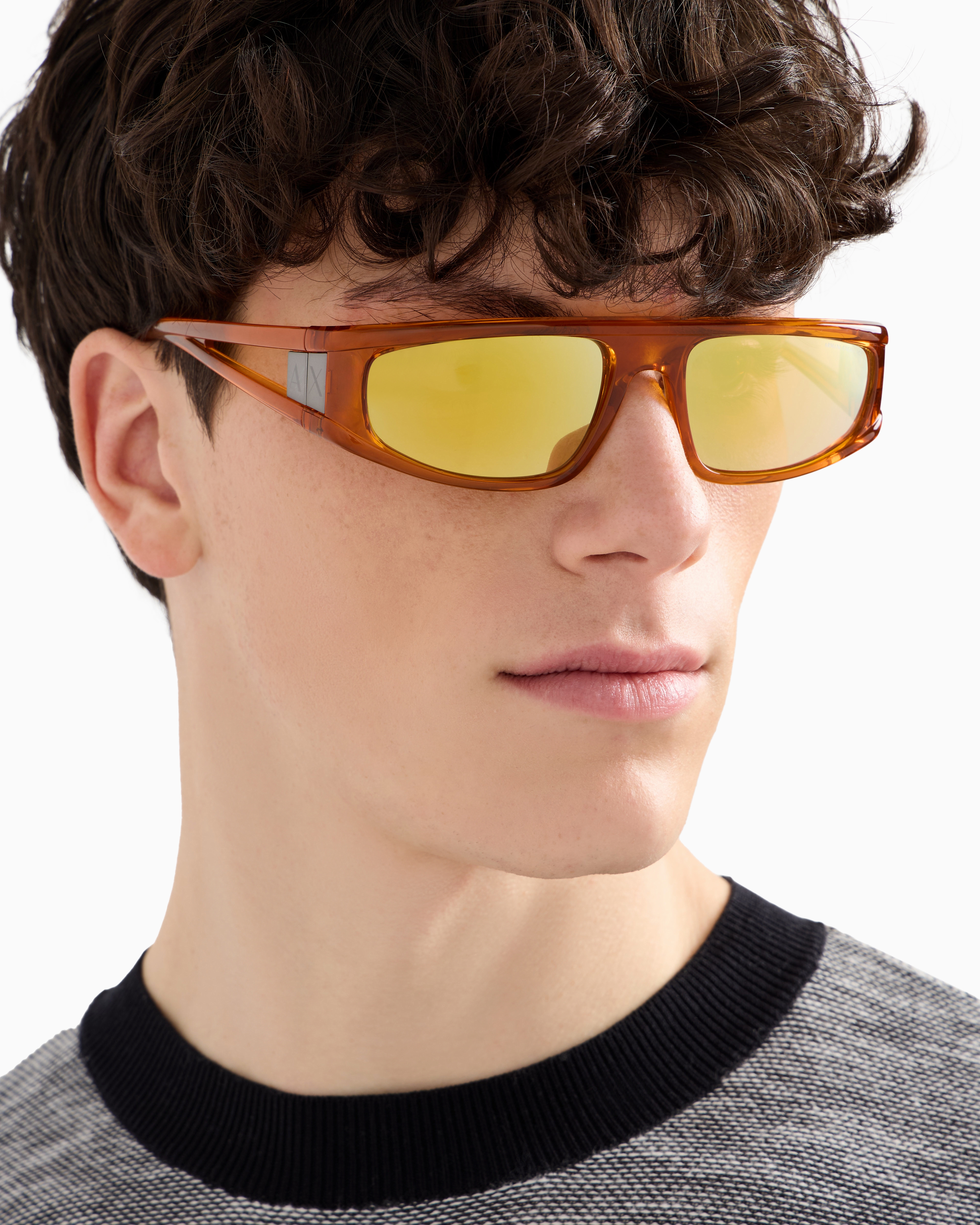 Armani Exchange - Irregular-shaped sunglasses, Unisex, Orange, Size: 59L