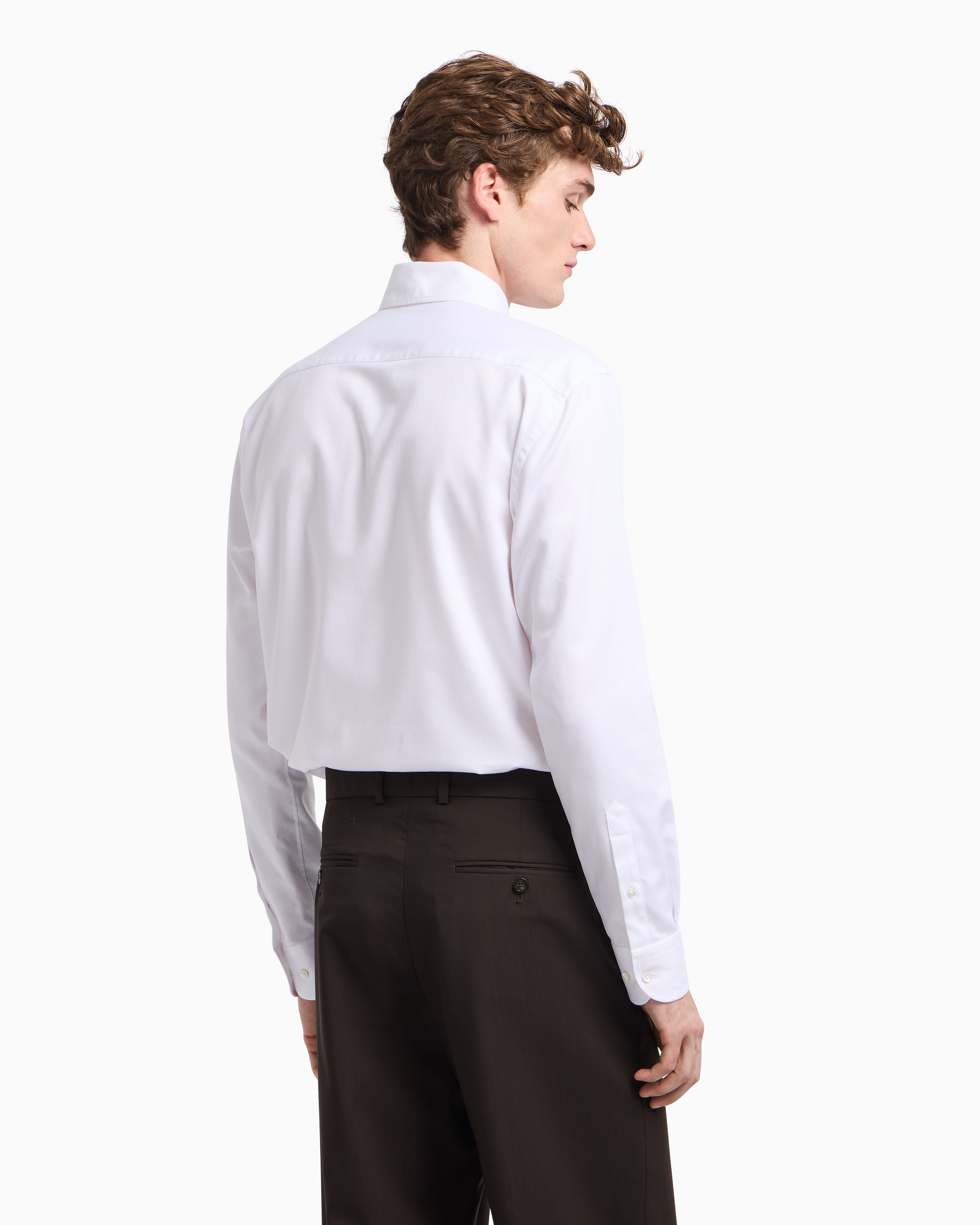 Emporio Armani Cotton Button-up Shirt In White
