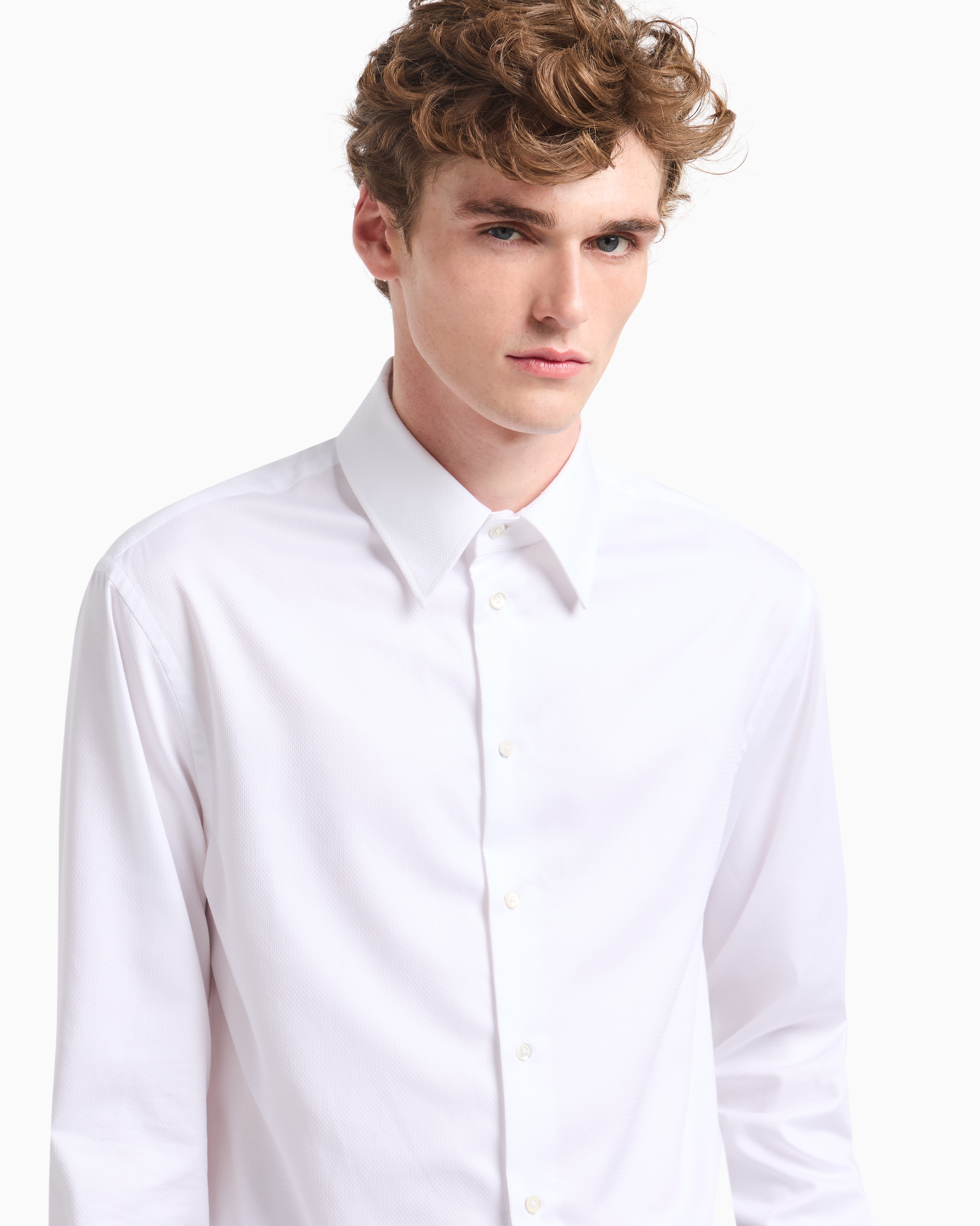 Emporio Armani Cotton Button-up Shirt In White