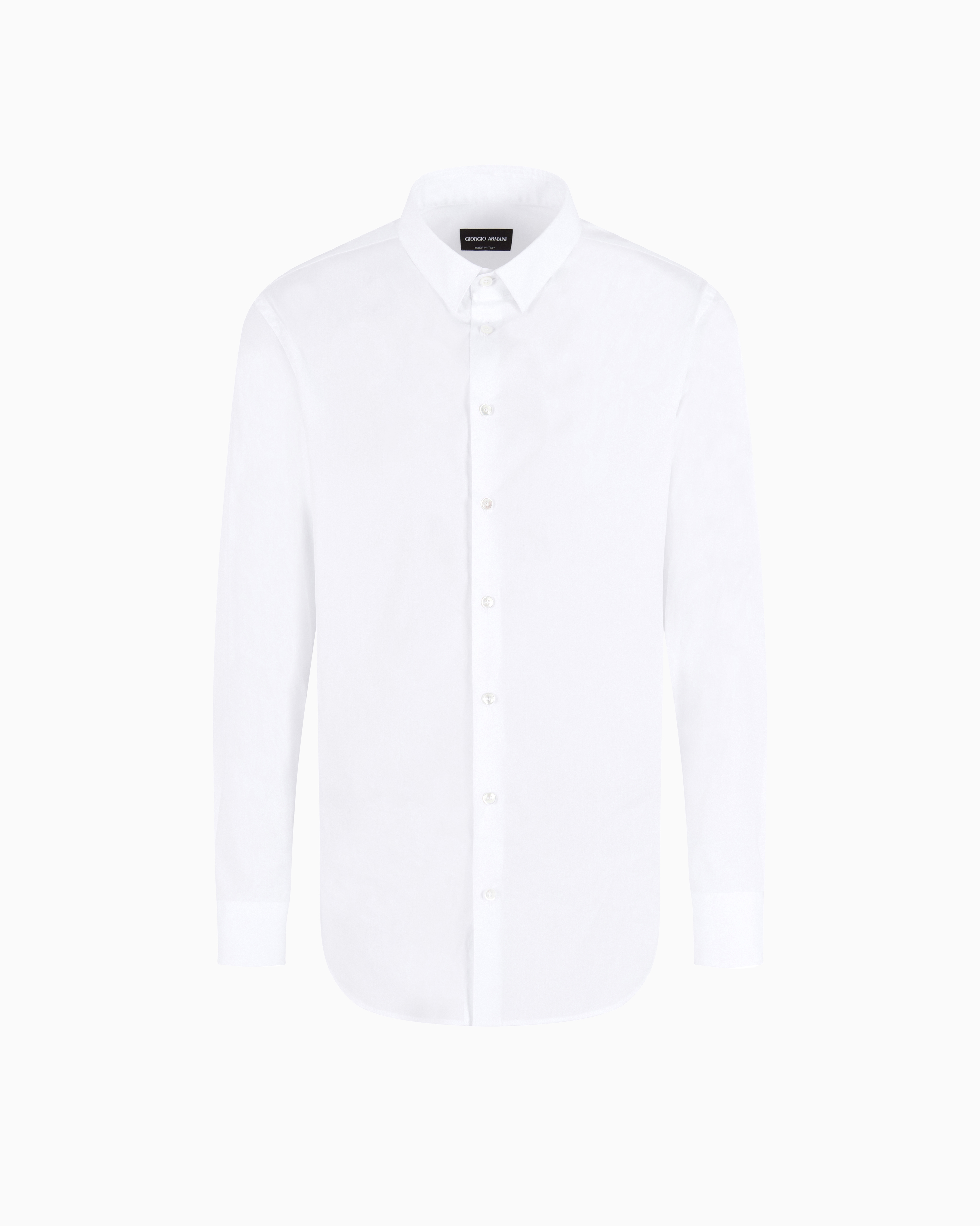 Giorgio Armani White Slim Fit-Shirt In Stretch Cotton Poplin