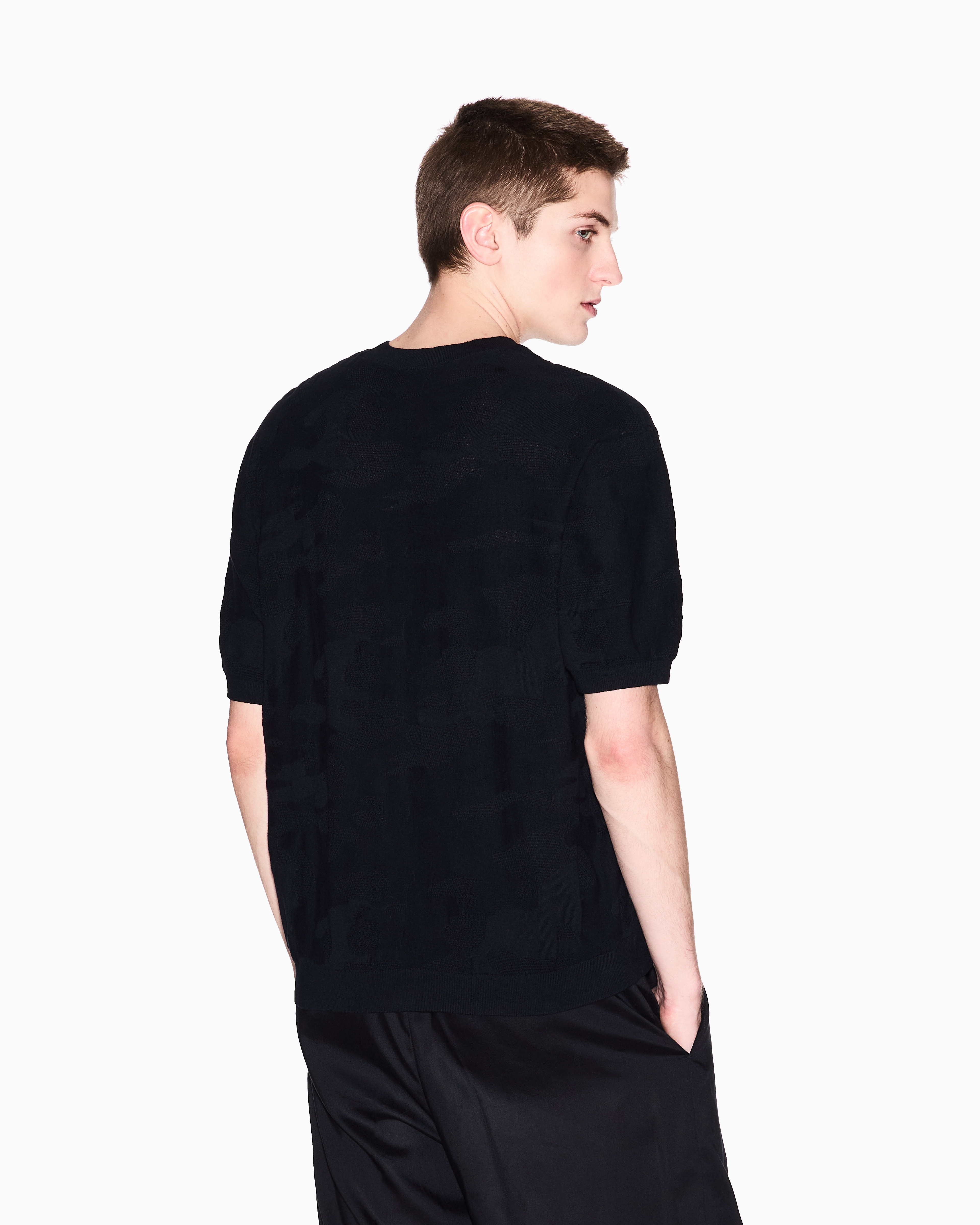 Armani Exchange - Camouflage cotton sweater, Man, Black, Size: