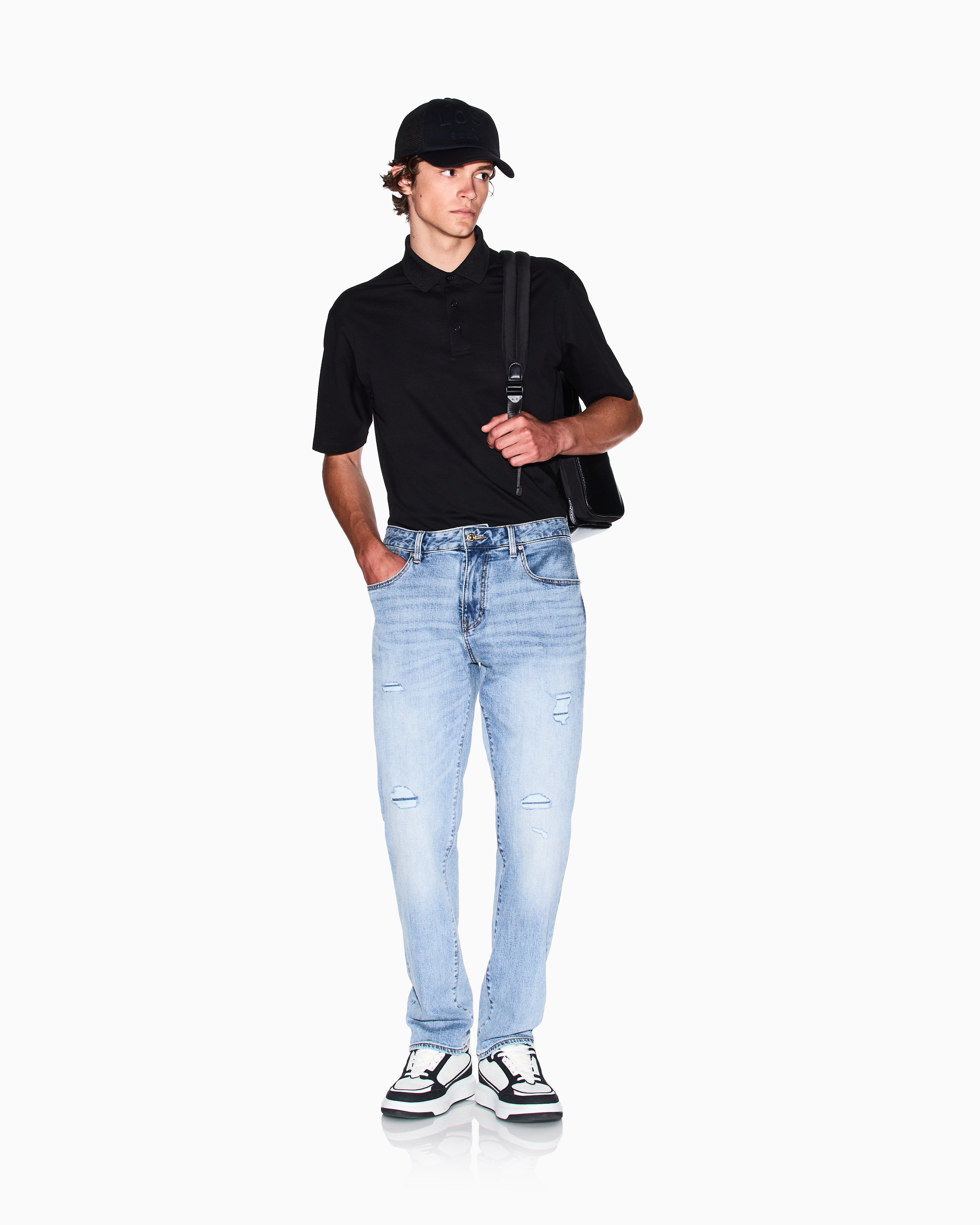 Regular fit mercerised cotton polo