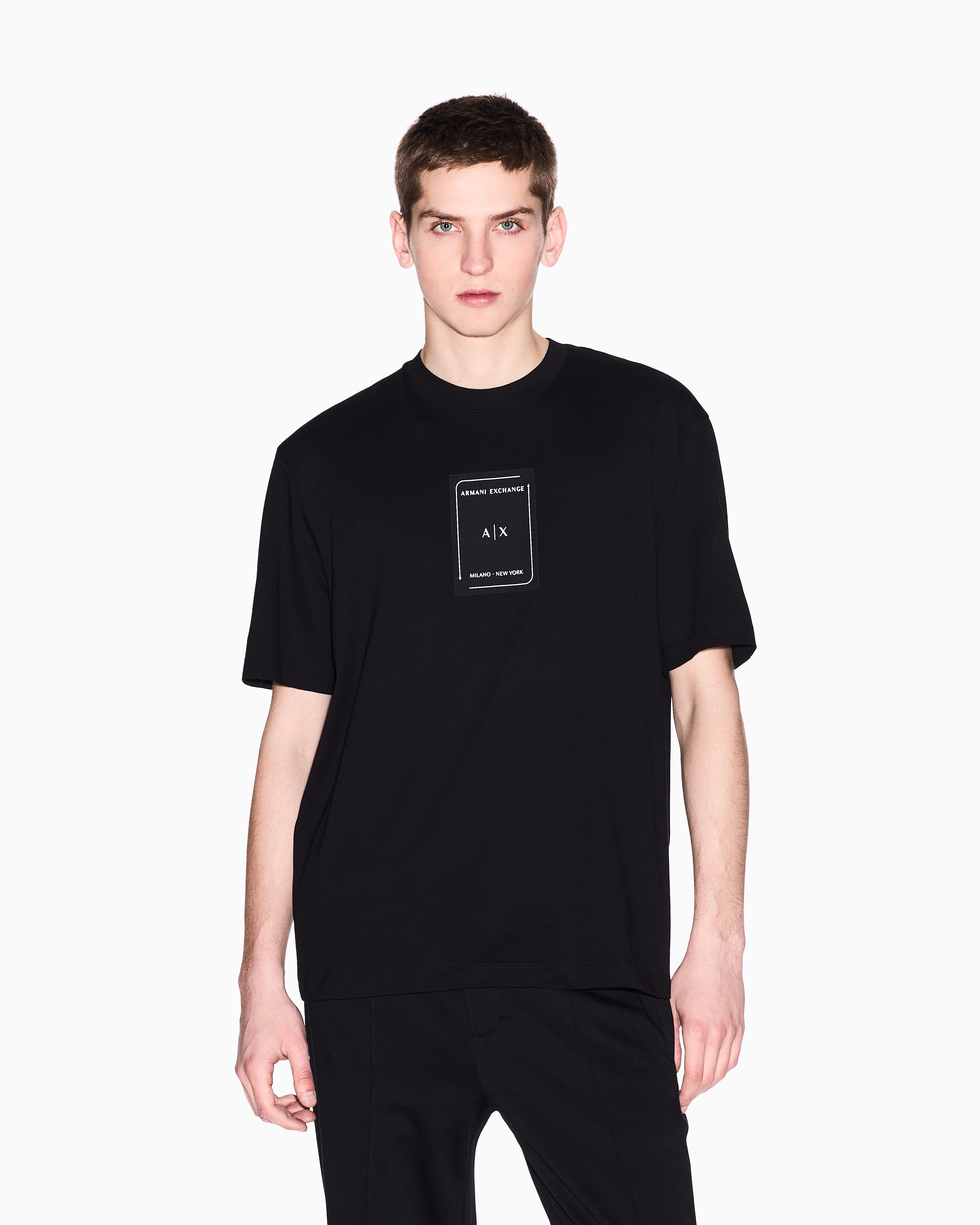 Armani Exchange -  Regular fit T-shirt with logo, Man, Black, Size: L