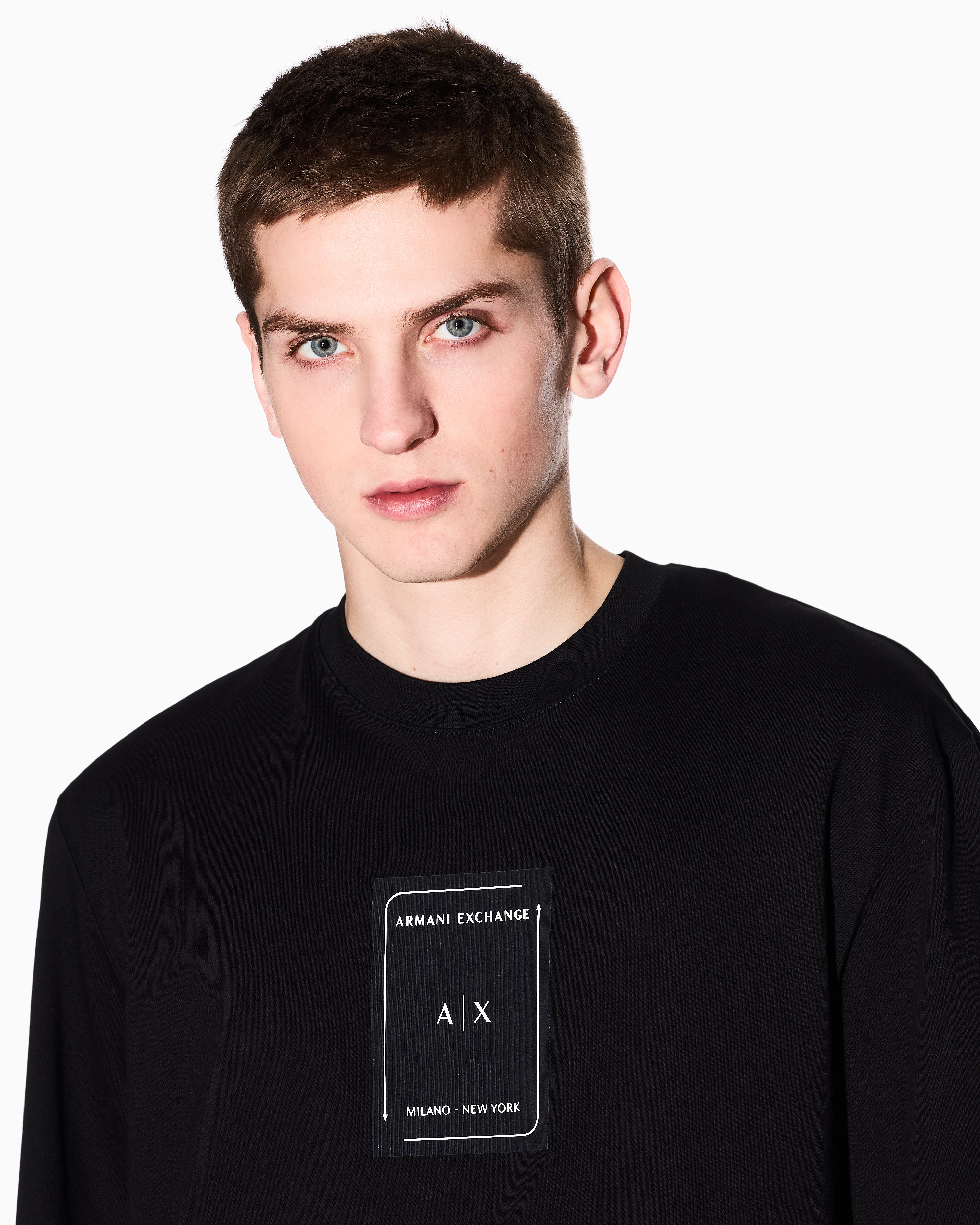 Armani Exchange -  Regular fit T-shirt with logo, Man, Black, Size: L