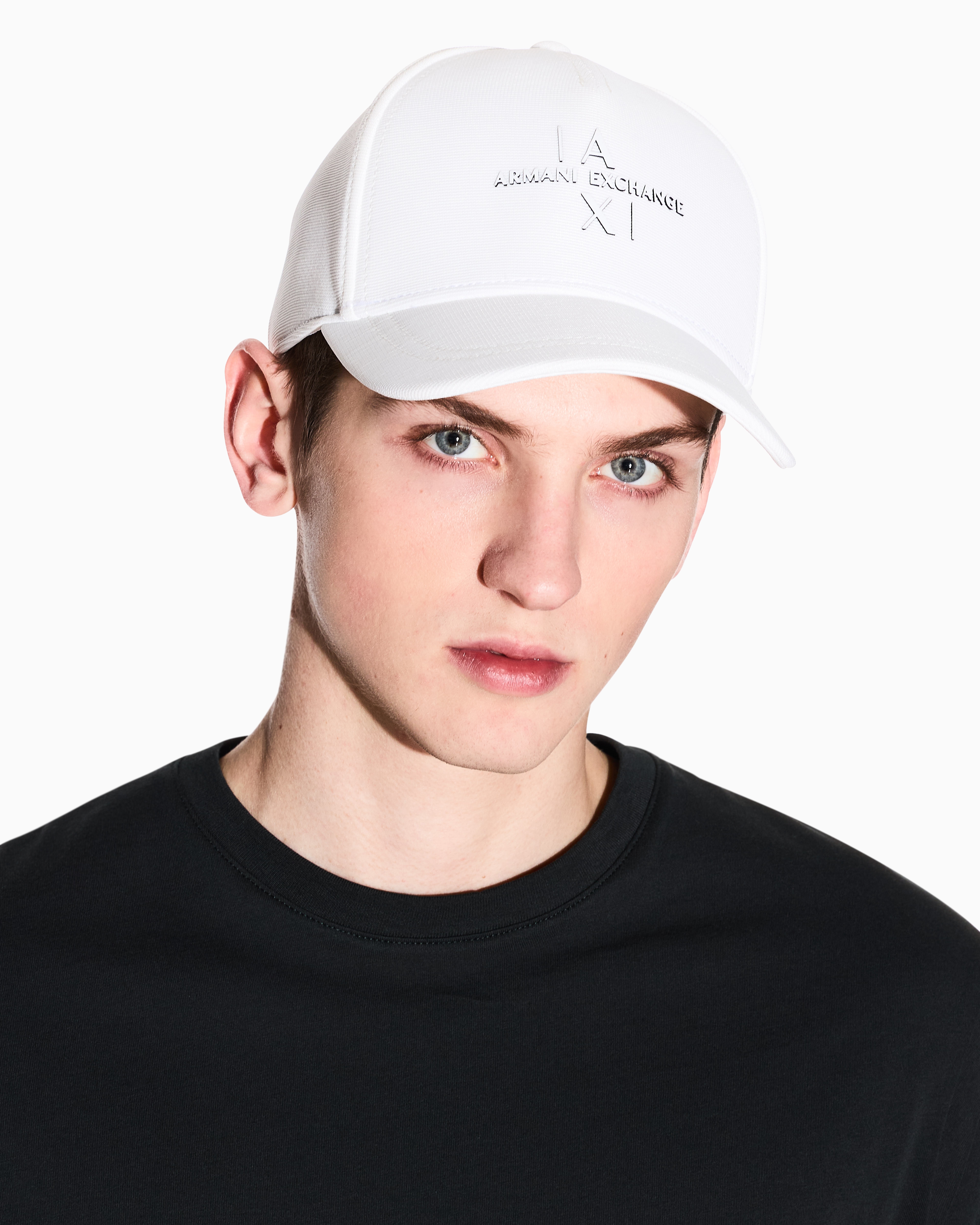Armani Exchange - Cap with visor and logo, Man, White, Size: