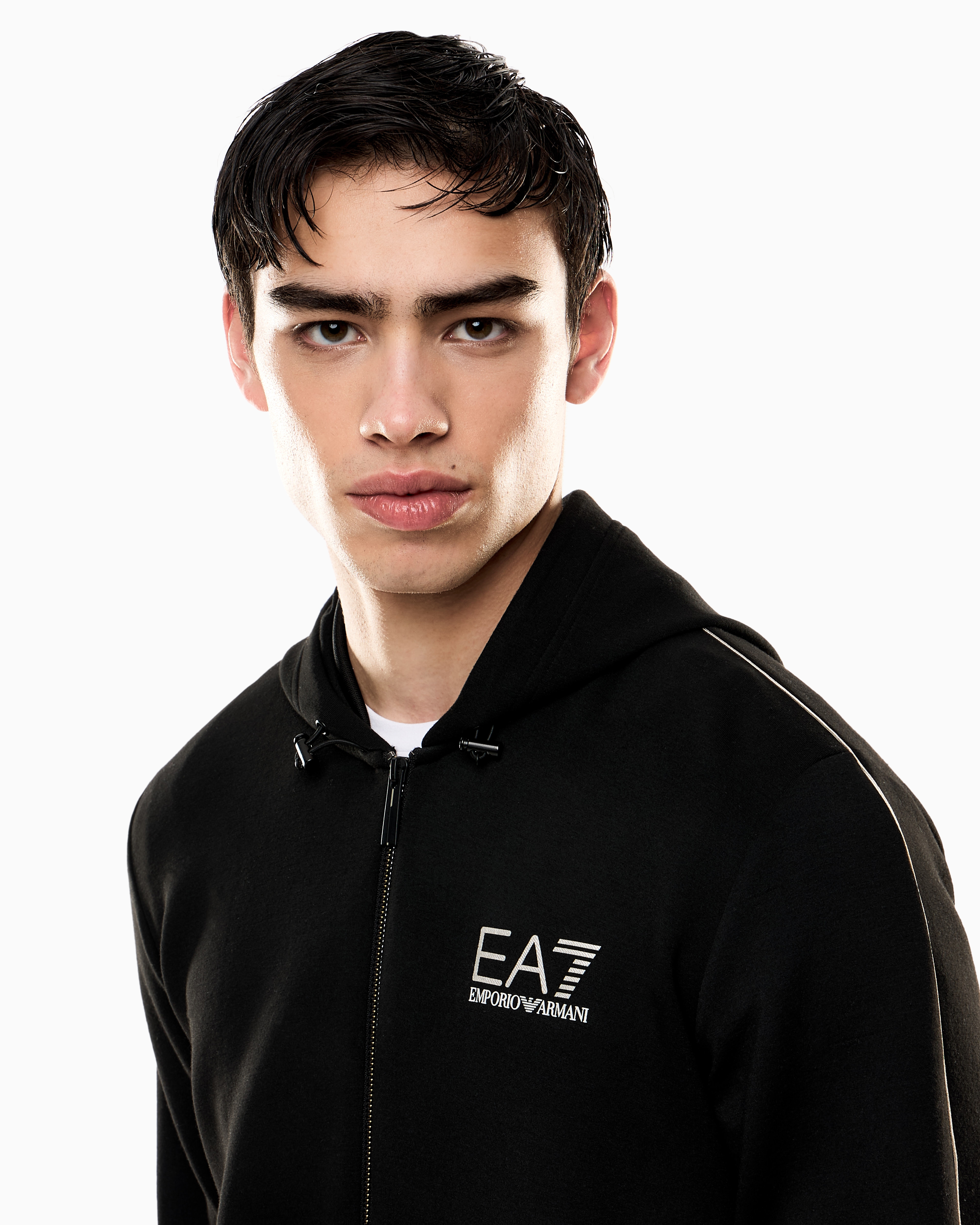 EMPORIO ARMANI フードコート ブラック　M EMPORIO ARMANI アルマーニ ブルゾン ジャケット メンズ コート