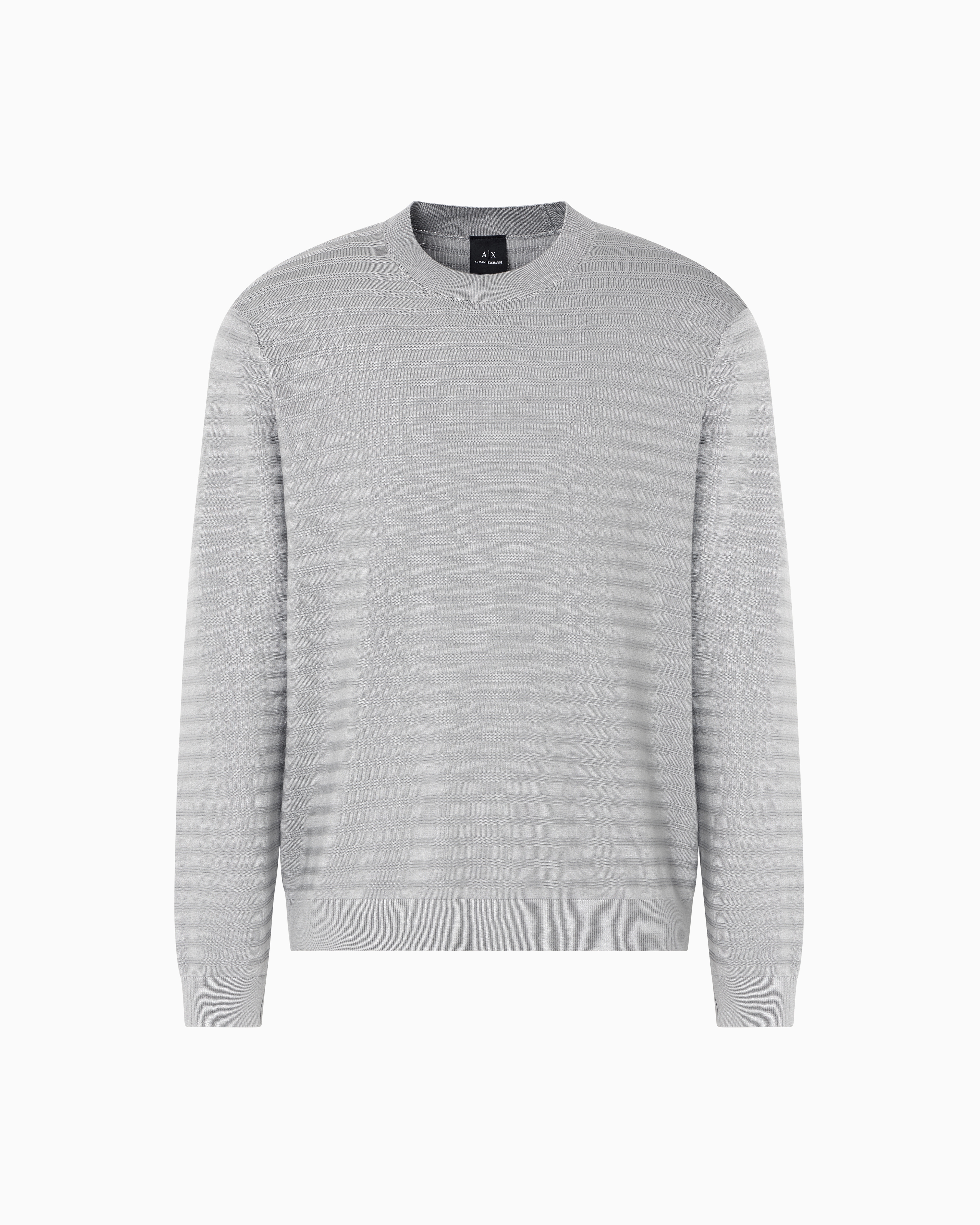 Armani Exchange - Striped viscose blend sweater, Man, Grey, Size: