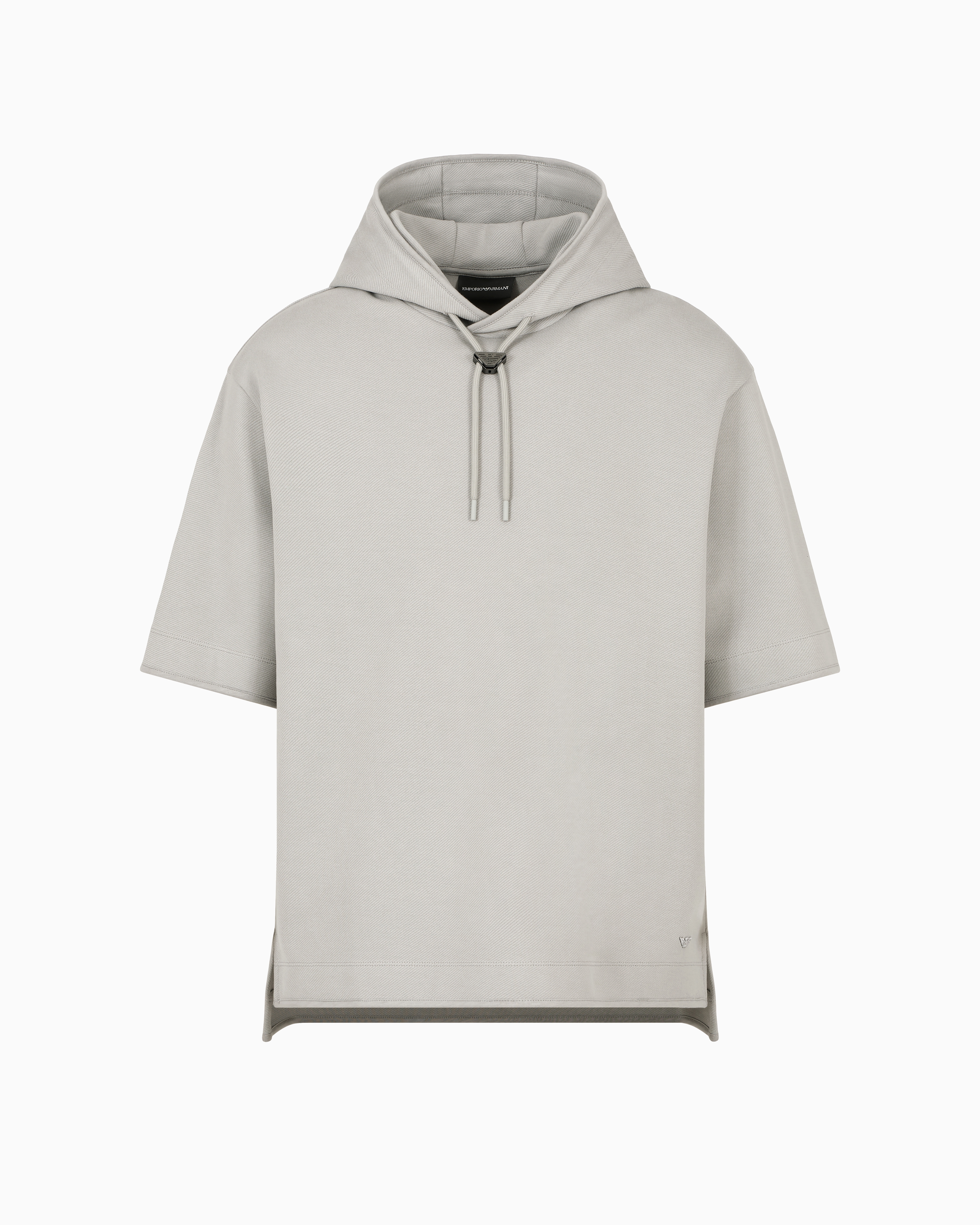 Emporio Armani - ASV Short-sleeved, oversized jersey hooded sweatshirt, Man, Grey, Size: