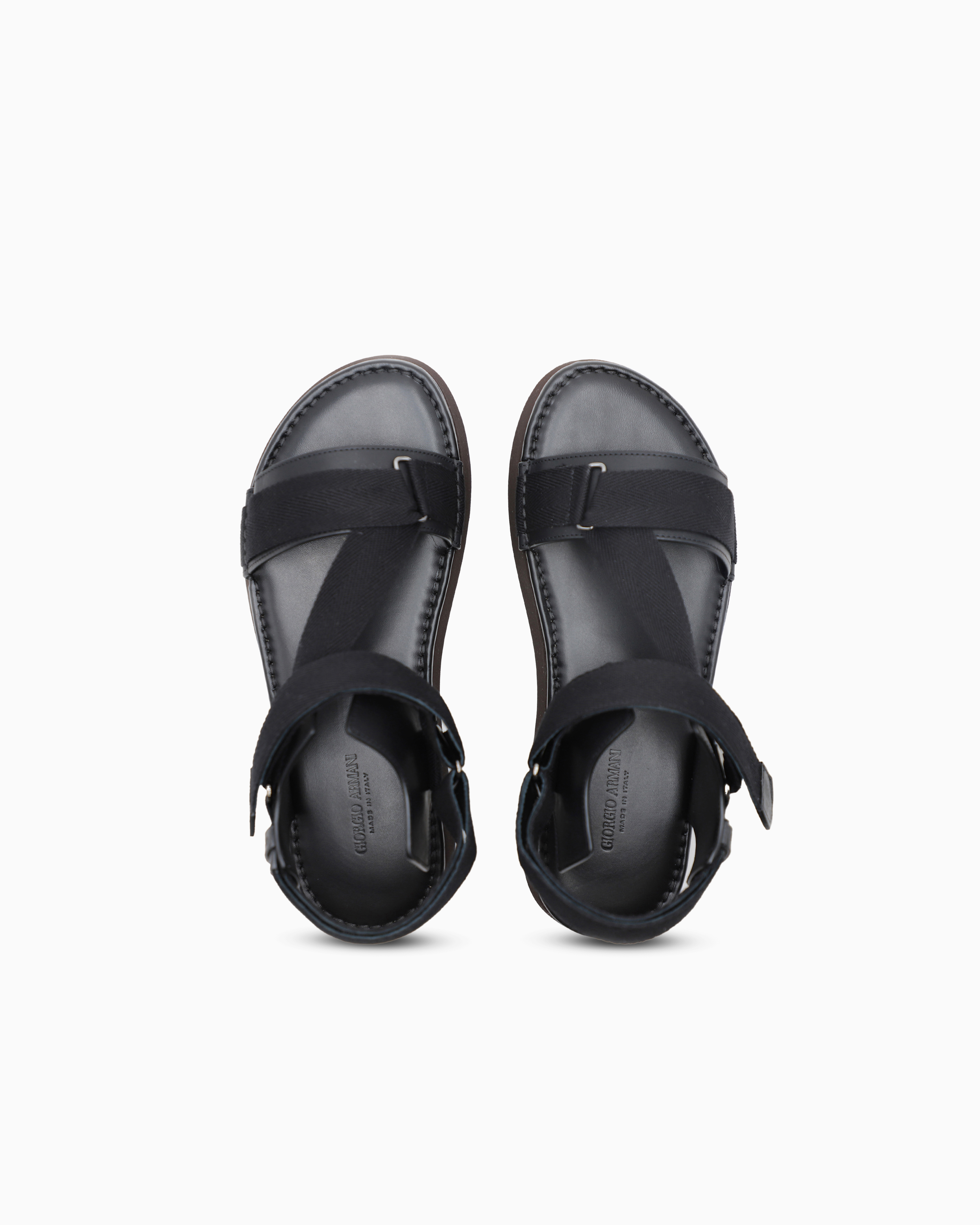 Giorgio Armani ブラックレザーサンダル 36 undefined