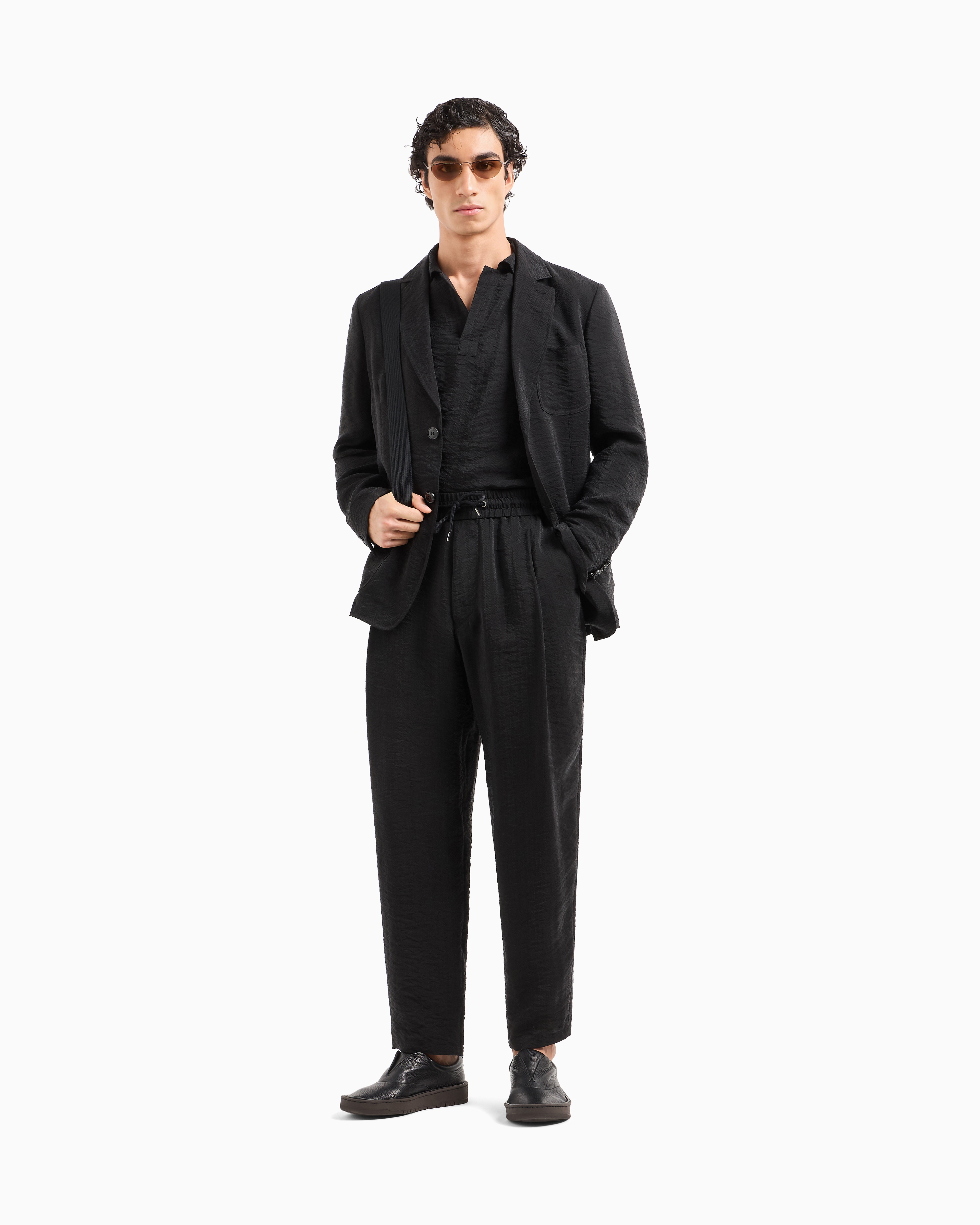 ノータックパンツ キュプラ ジャカード | Giorgio Armani