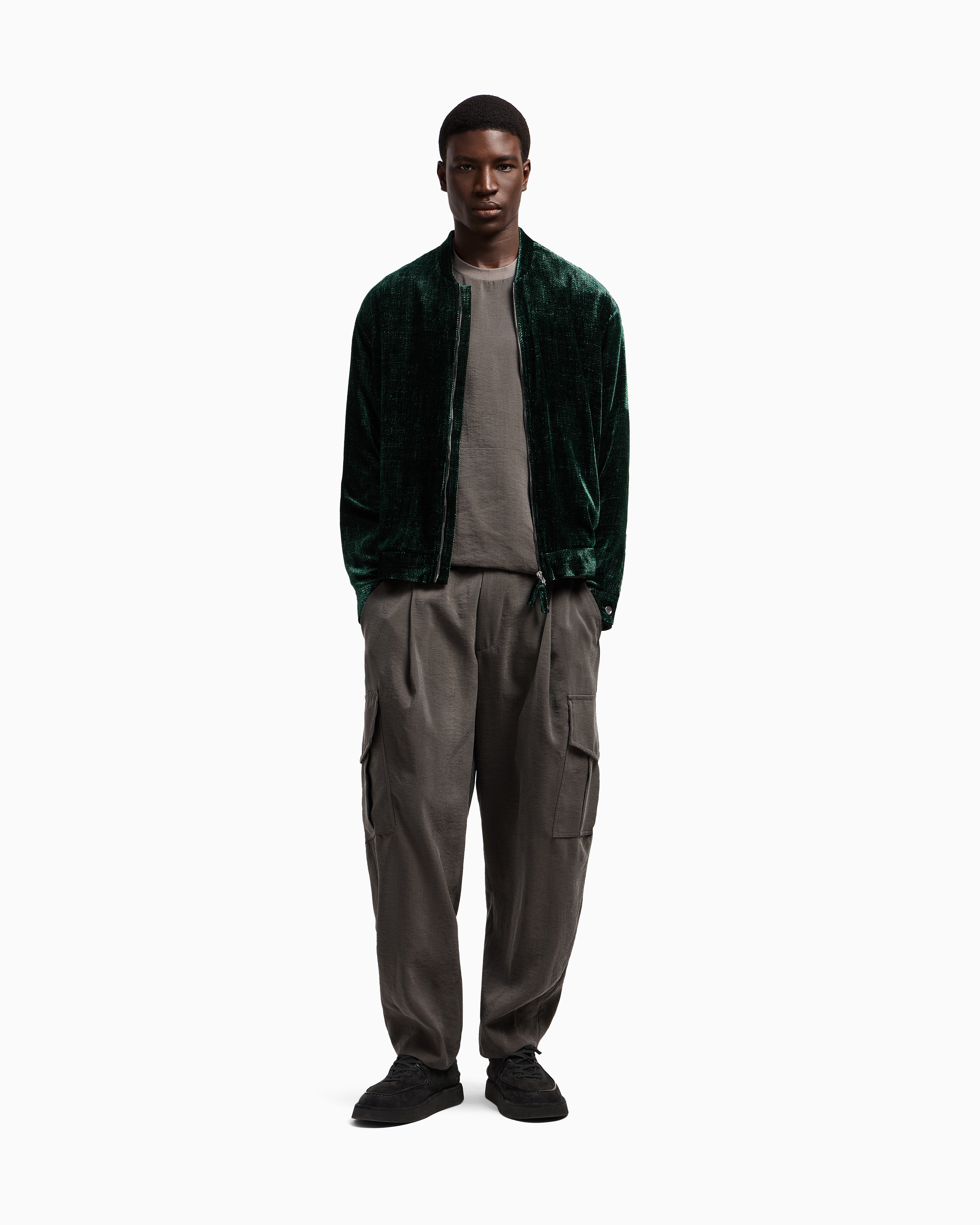 『GIORGIO ARMANI』シルク混 borgo21 パンツ シングルタックパンツ シルク混紡 ウォッシュ加工 | Giorgio Armani