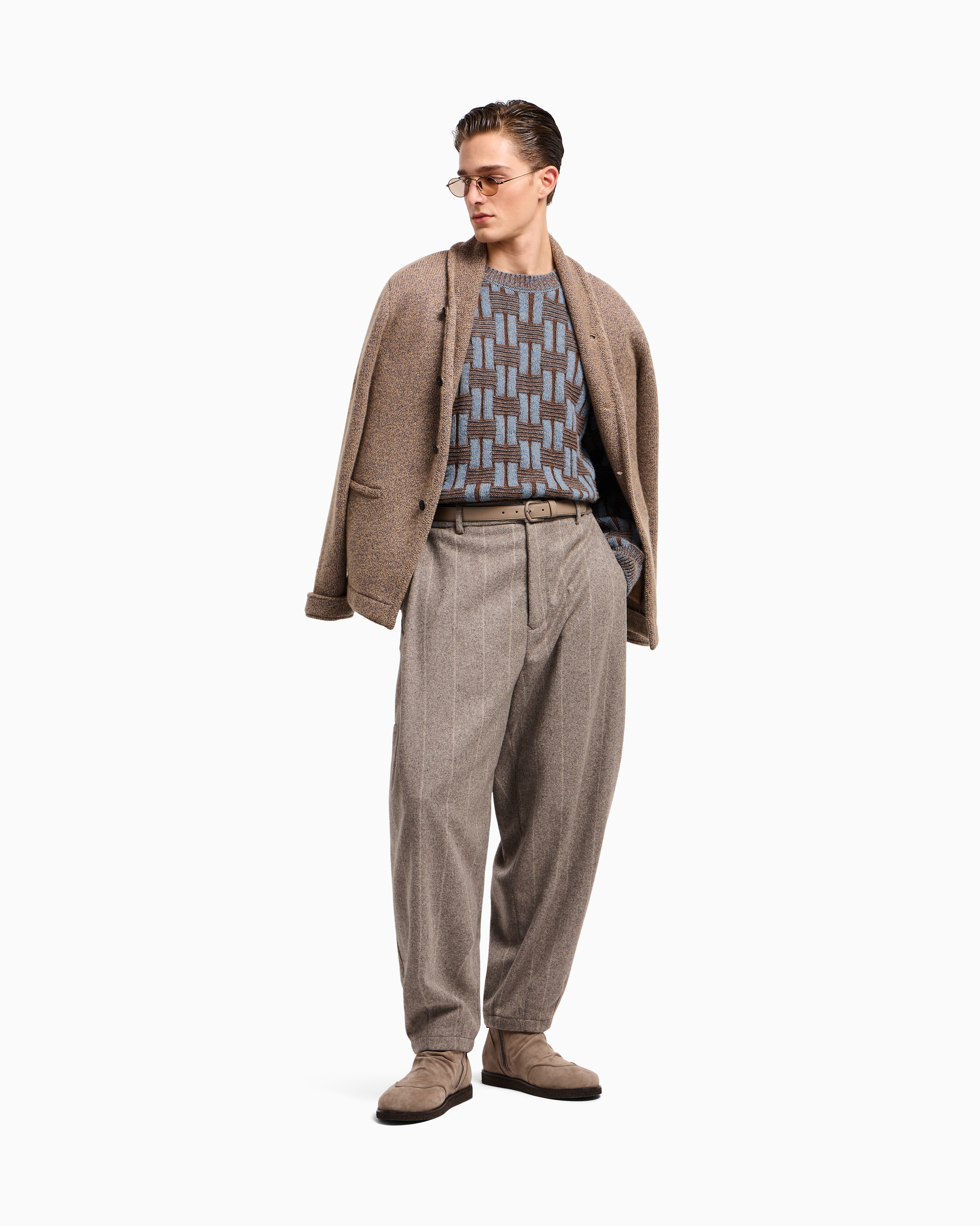 良品　GIORGIO ARMANI アルマーニ　ニットカーディガン　カシミヤ　絹 GIORGIO ARMANI(ジョルジオアルマーニ) カーディガン(メンズ