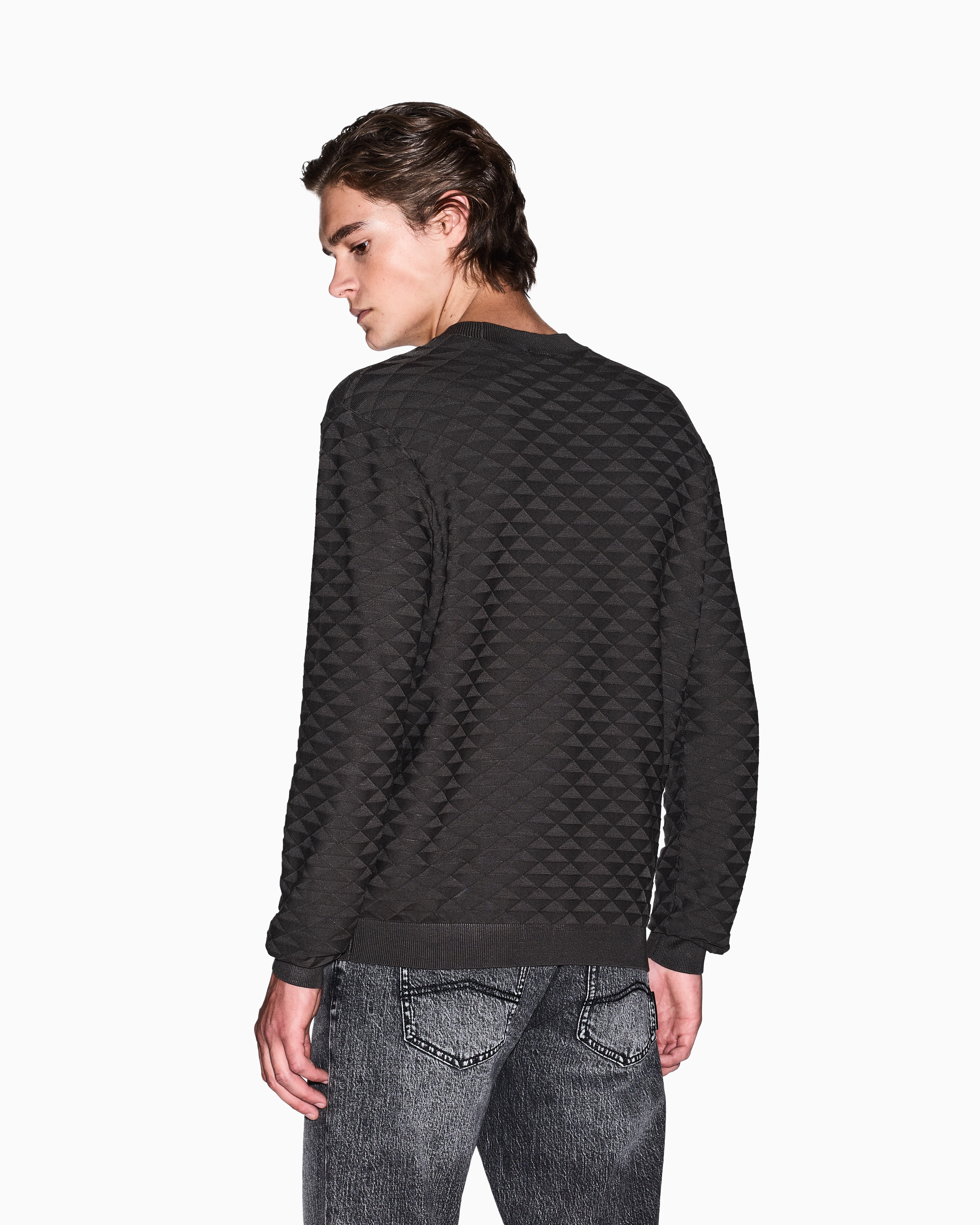 Striped viscose blend sweater