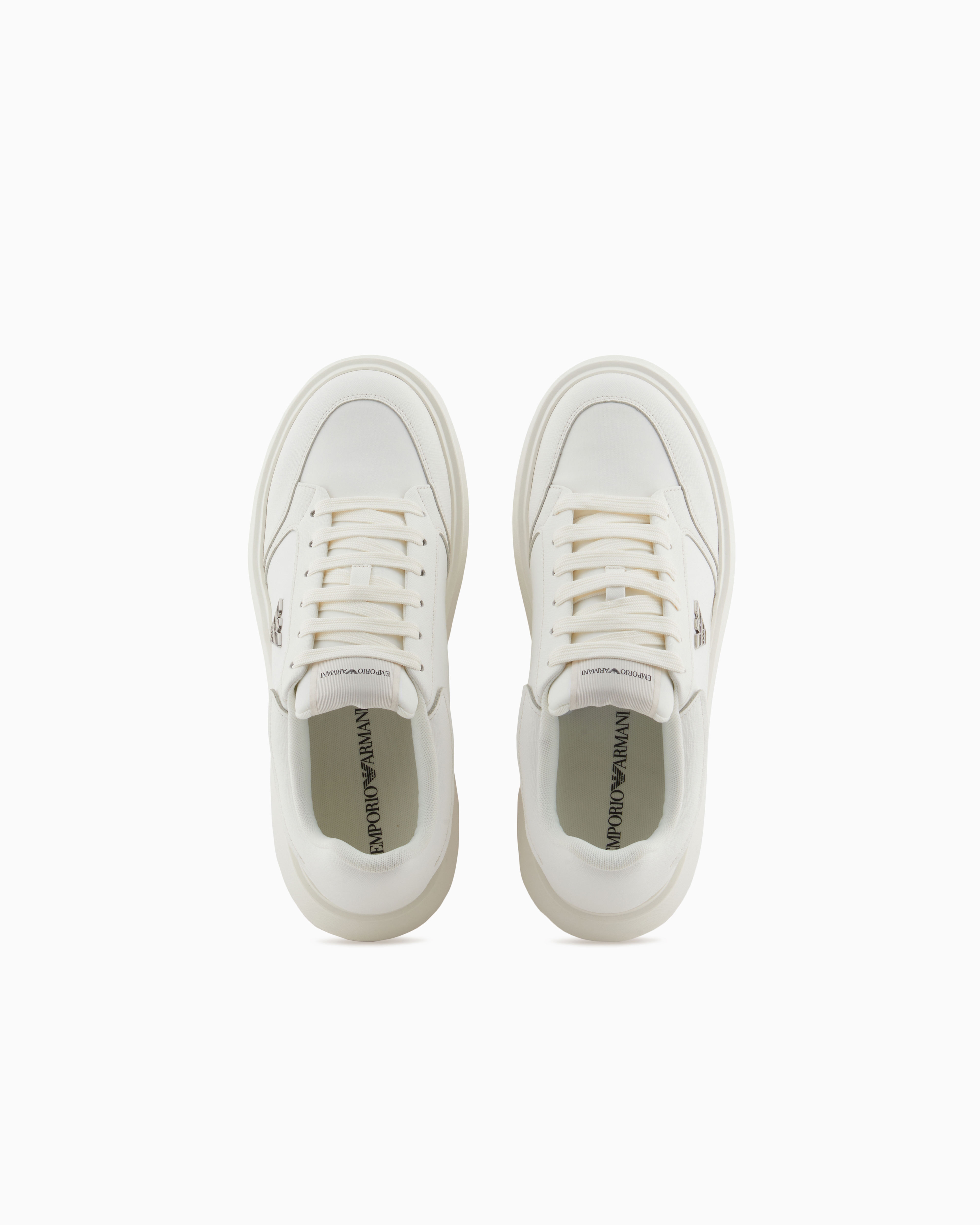 Emporio Armani - Regenerated Saffiano sneakers, Man, White, Size: