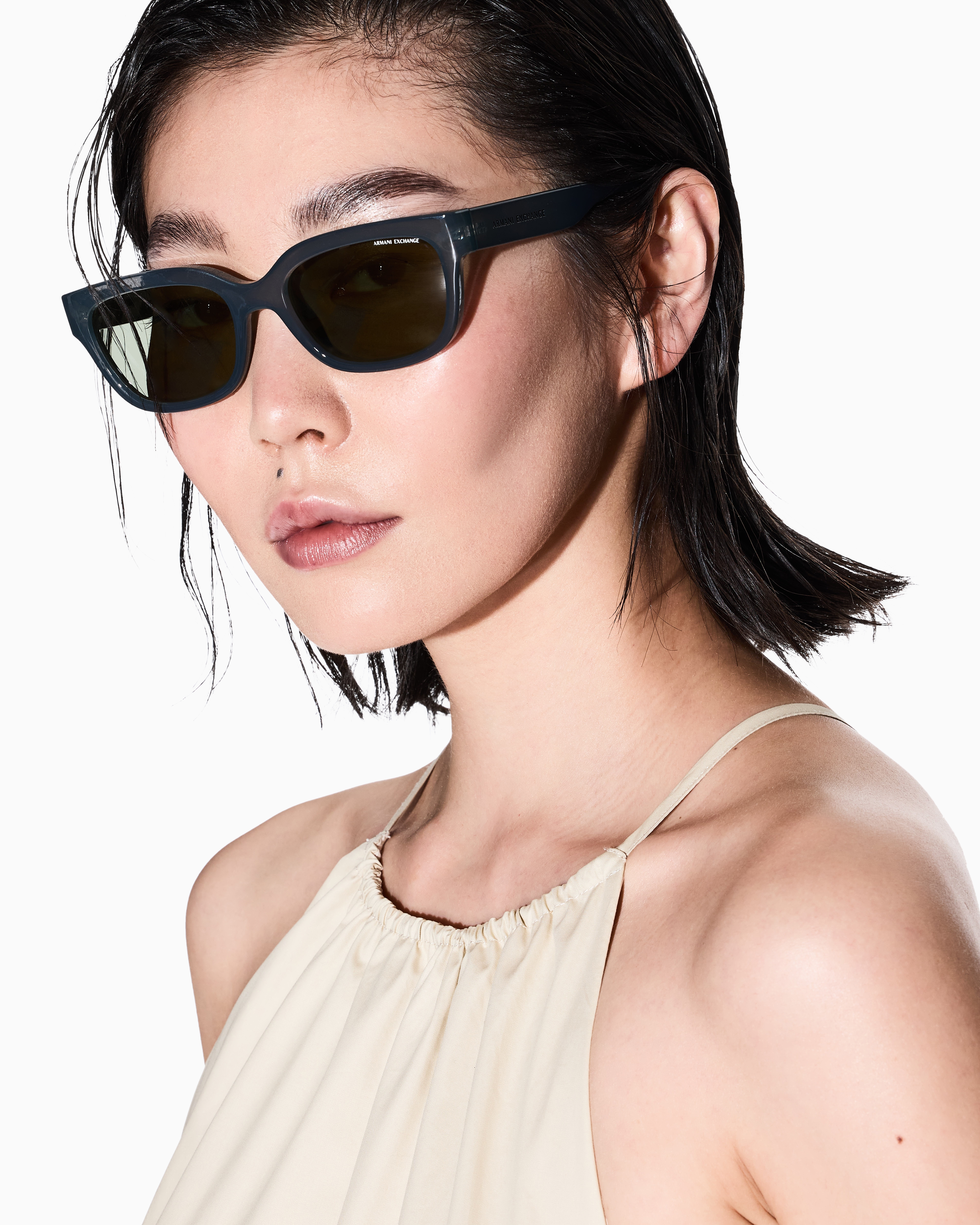 Armani Exchange - Irregular-shaped women’s sunglasses , Woman, Grey, Size: 54L