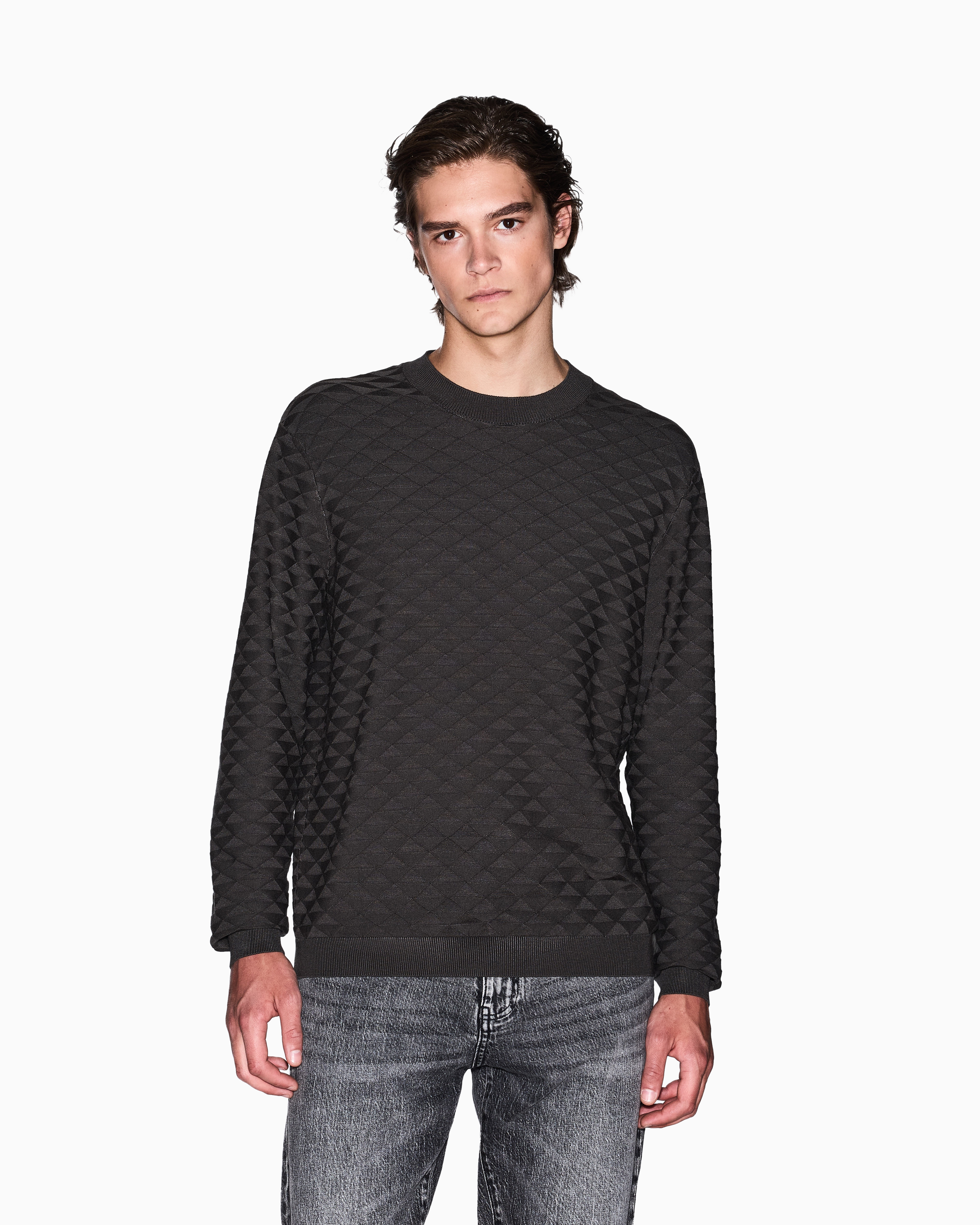Striped viscose blend sweater