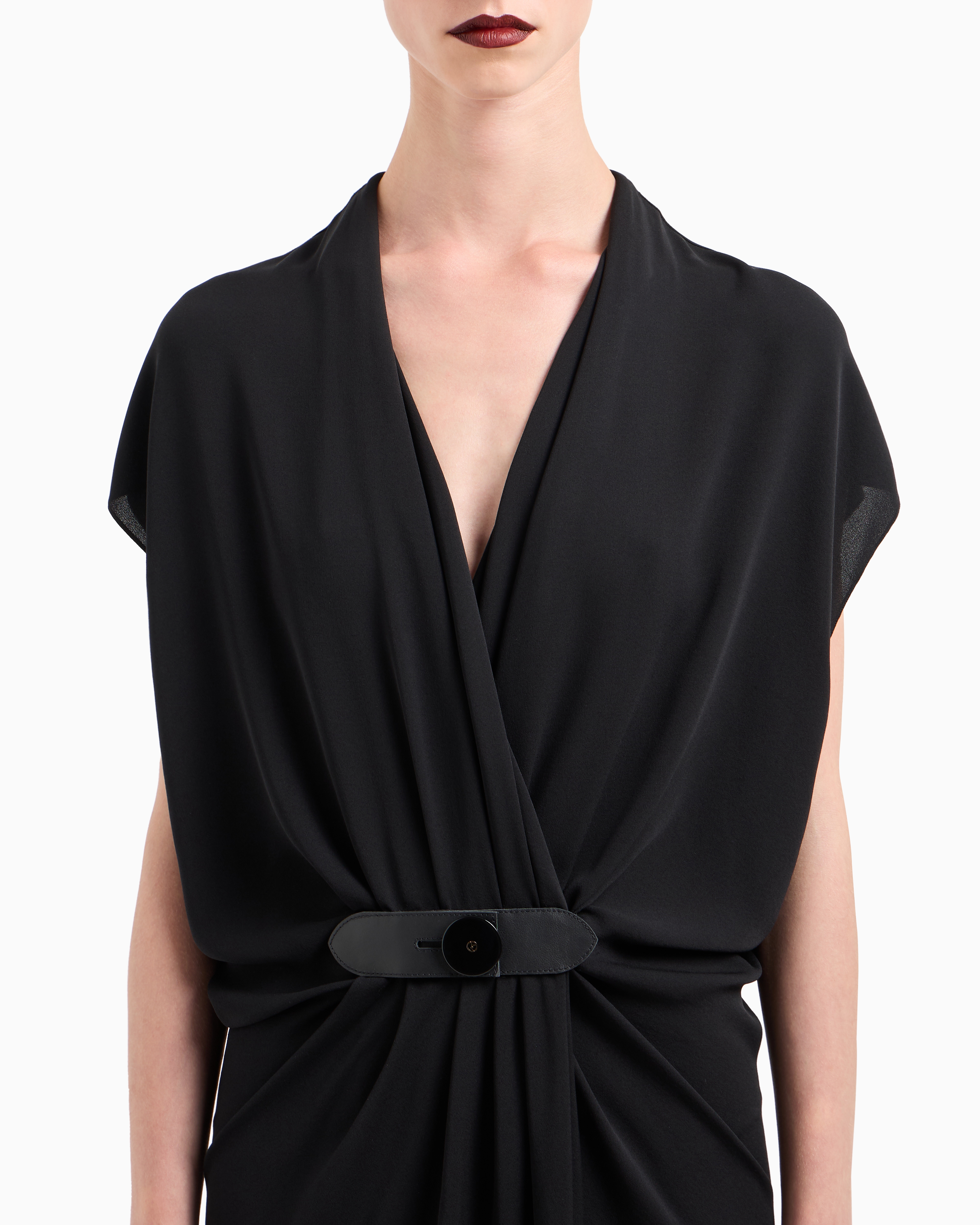 Silk triple georgette midi dress | Giorgio Armani