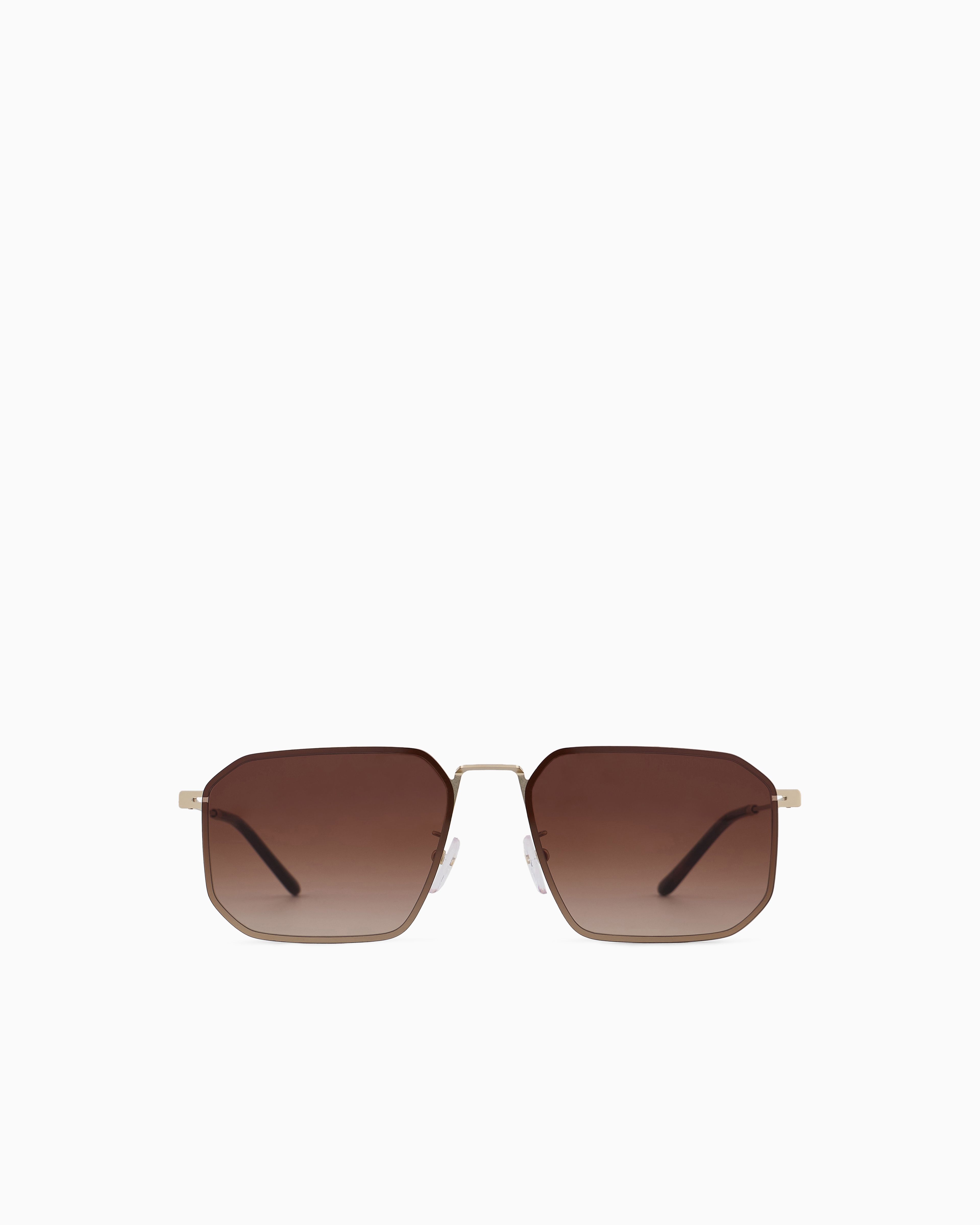 Emporio Armani - Men’s irregular-shaped Asian fit sunglasses , Man, Gold, Size: 58L