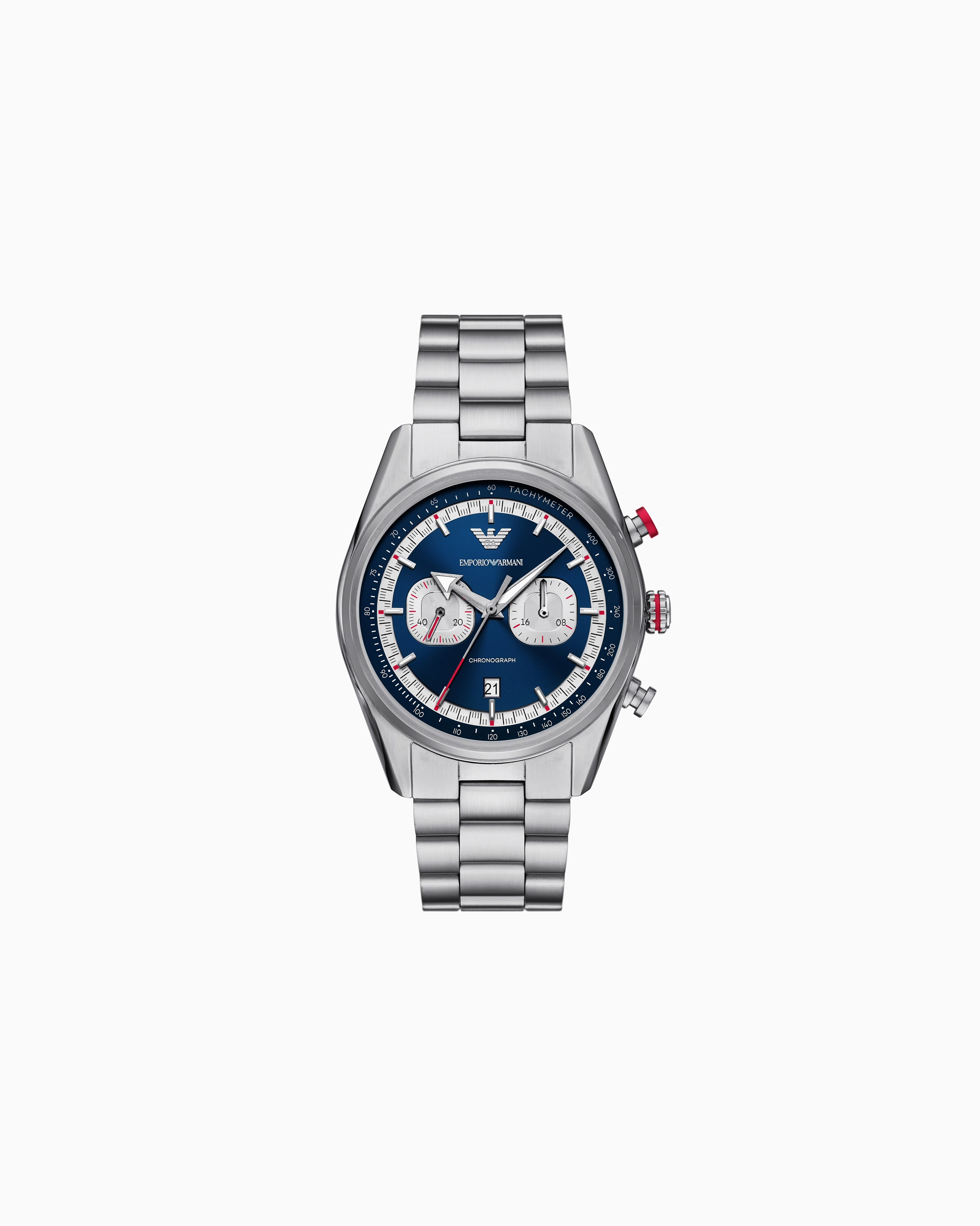 Emporio Armani -  Chronograph Stainless Steel Watch, Man, Multicoloured, Size: TU