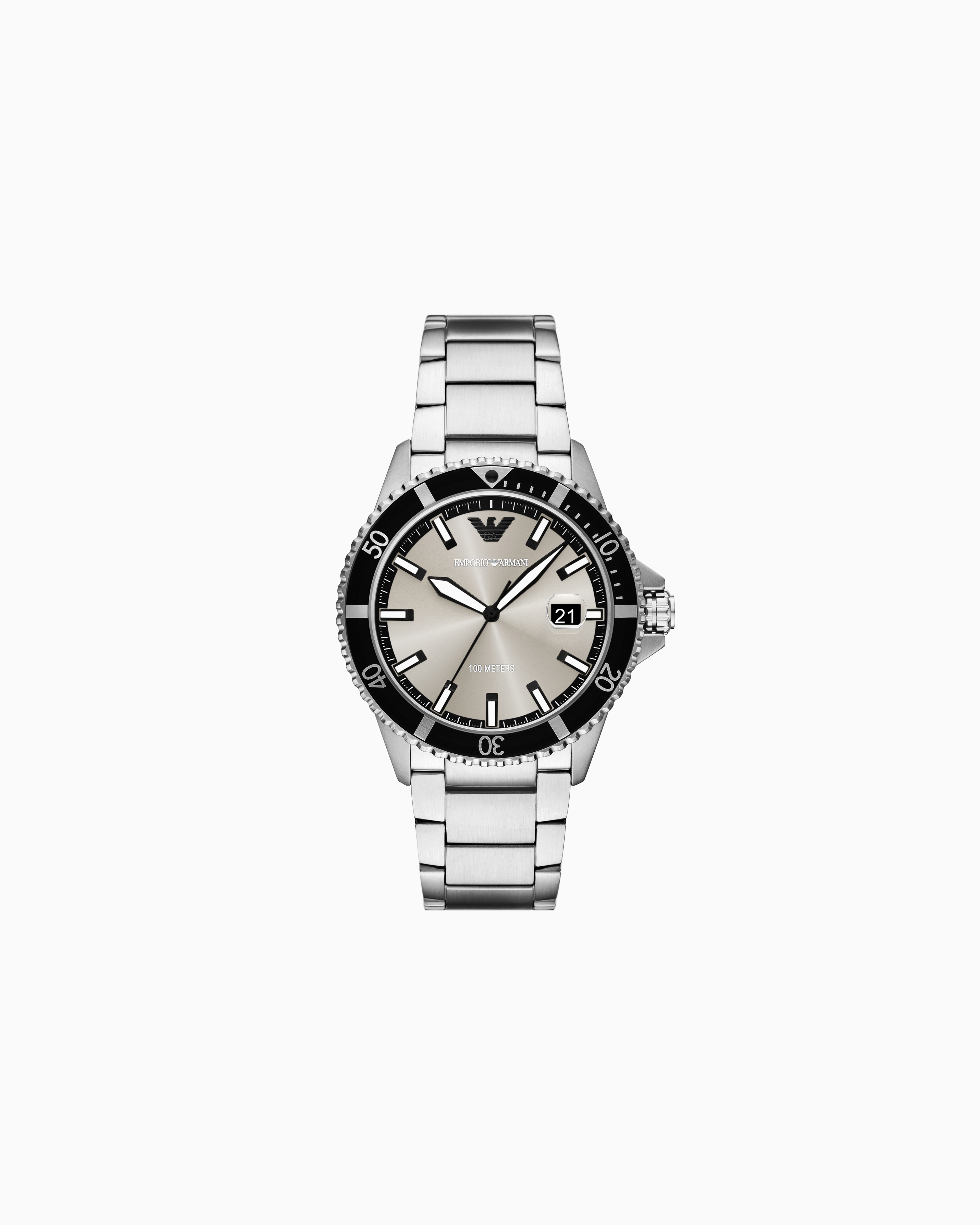 Emporio Armani -  World Explorer Three-Hand Date Stainless Steel Watch, Man, Multicoloured, Size: TU