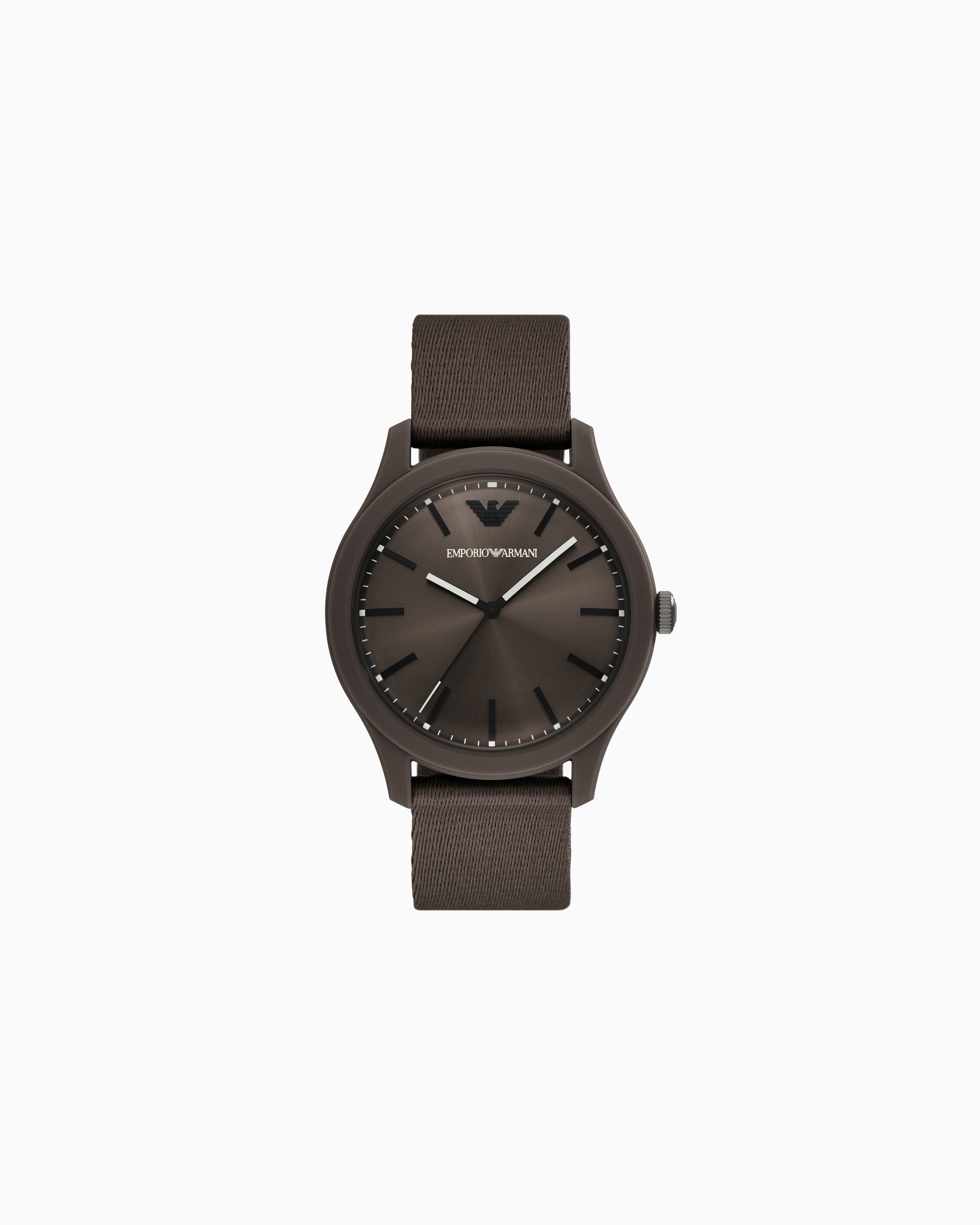 Emporio Armani -  Three-Hand Brown #tide ocean material® Nylon Fabric Watch, Man, Multicoloured, Size: TU