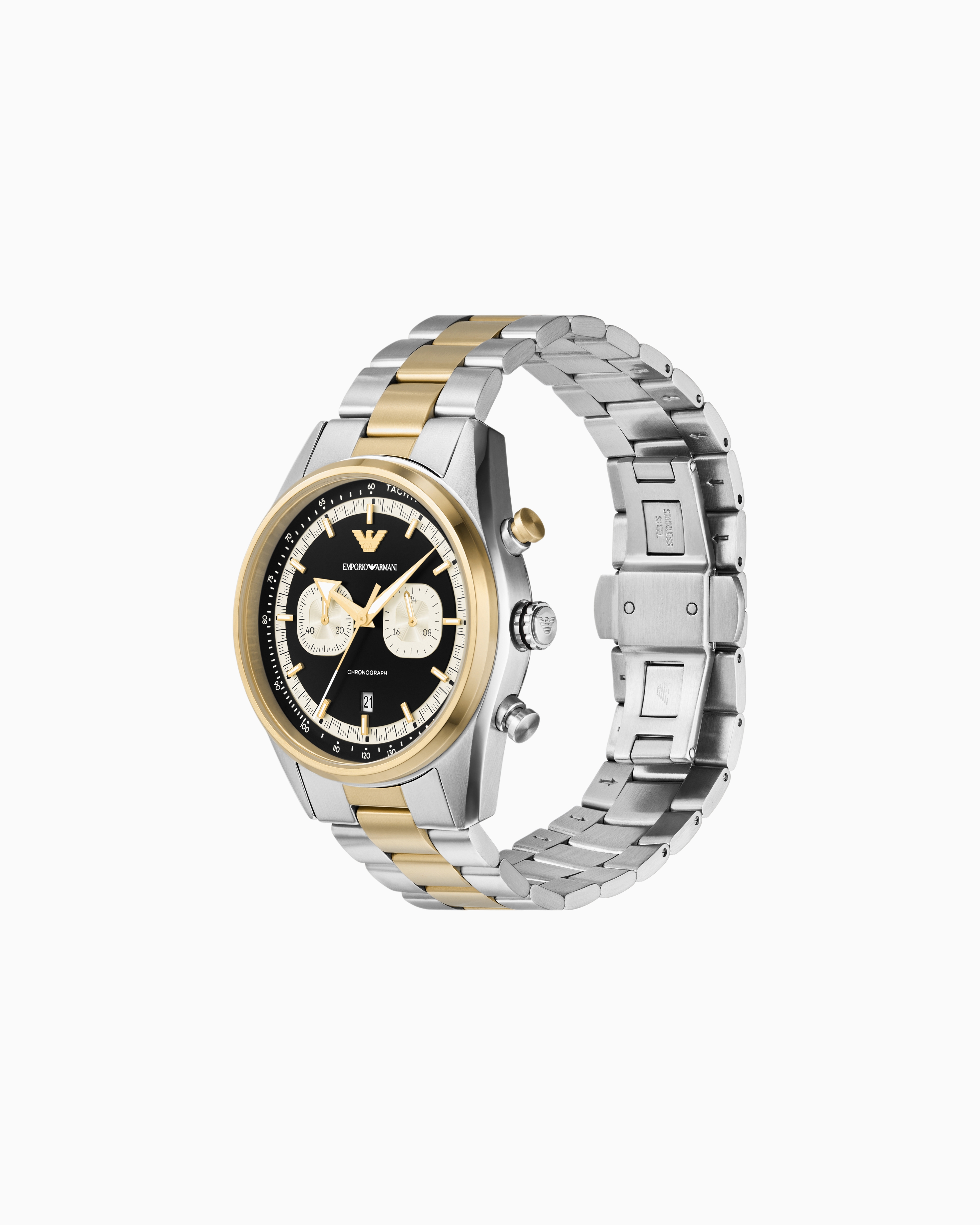 Emporio Armani -  Chronograph Two-Tone Stainless Steel Watch, Man, Multicoloured, Size: TU