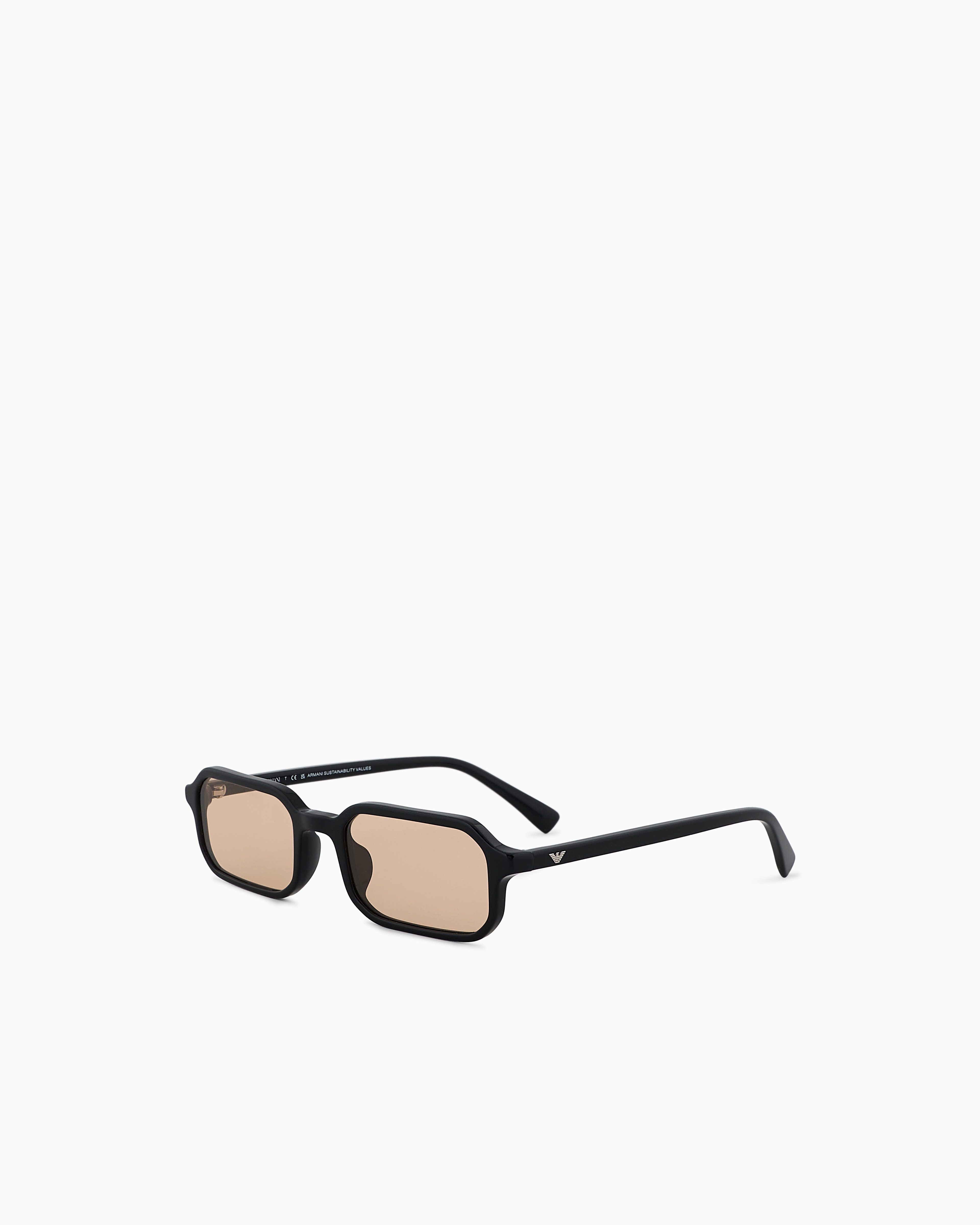 Emporio Armani - Men’s rectangular sunglasses, Man, Black, Size: 54L