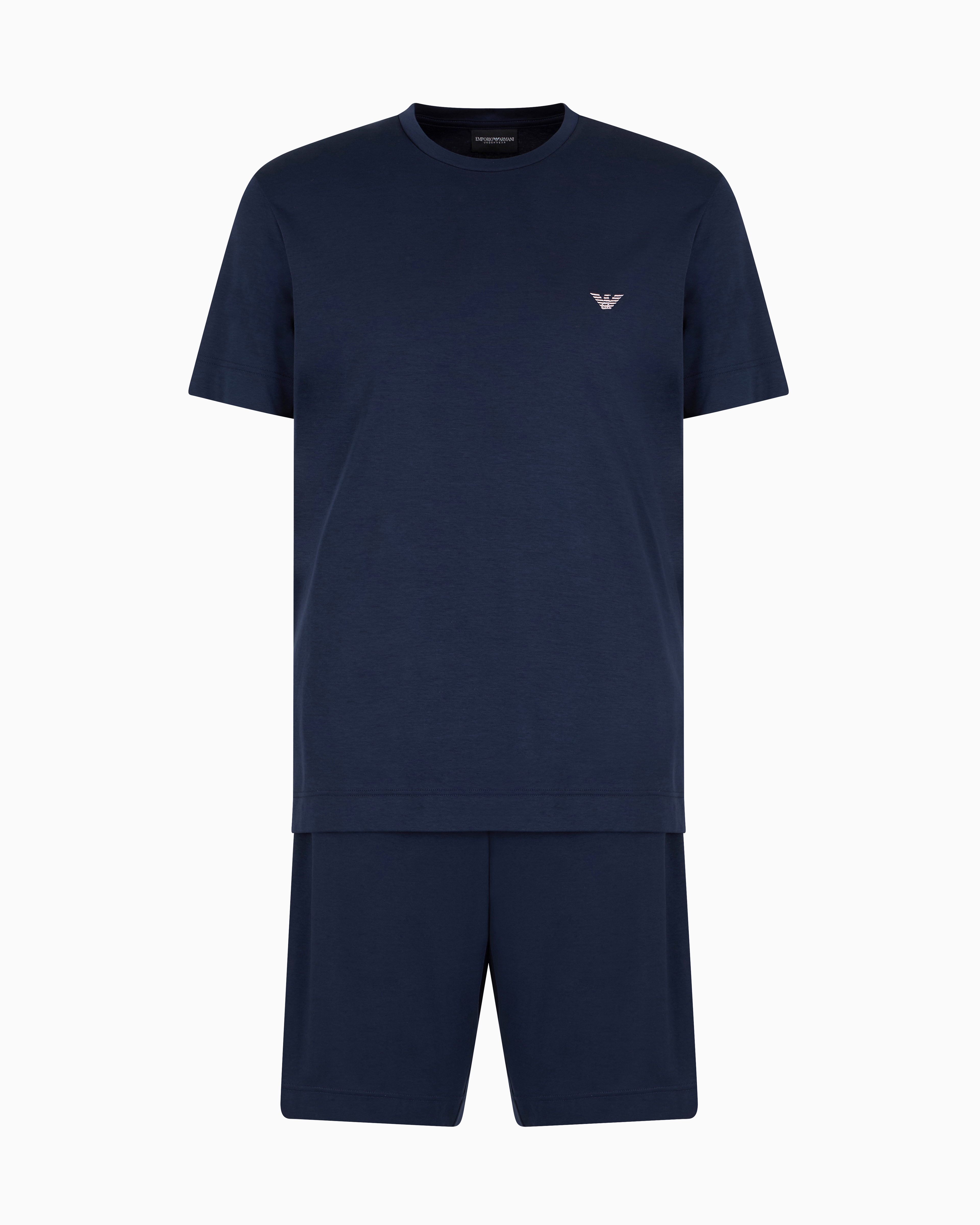 Emporio Armani Pigiama Con Bermuda In Jersey Deluxe Asv