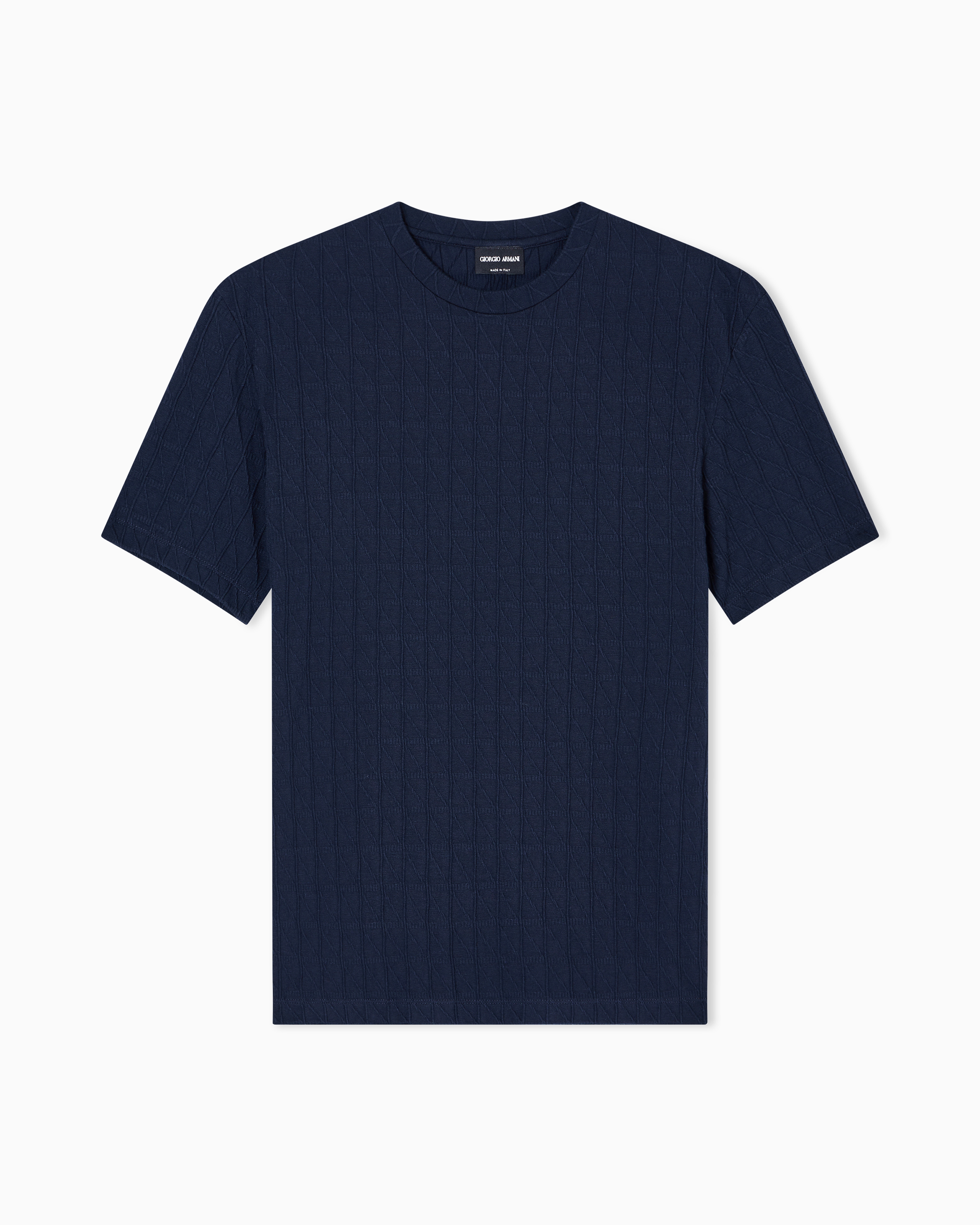 Giorgio Armani T-Shirt Girocollo In Misto Viscosa E Cashmere Stretch Asv
