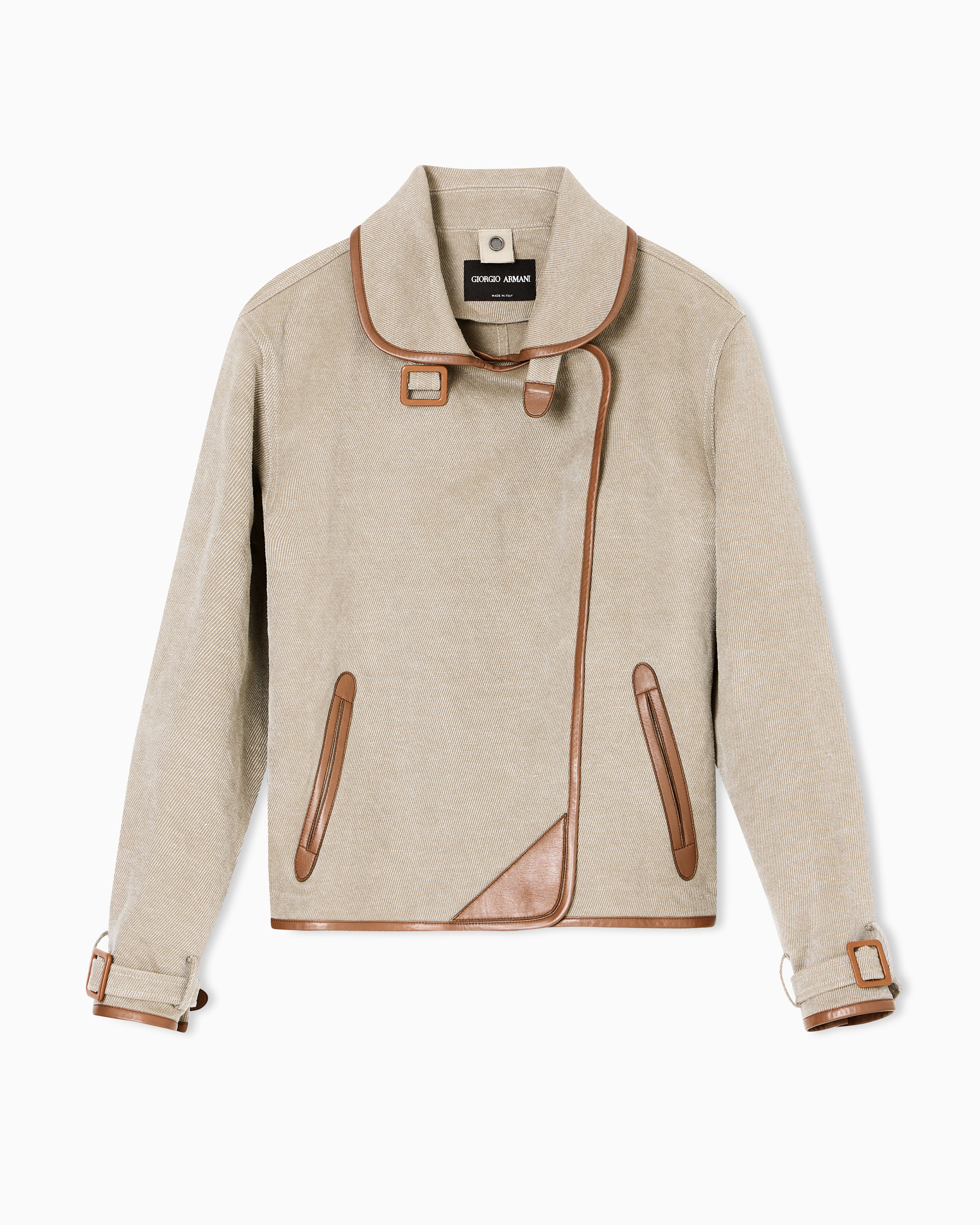 Hemp, viscose and cotton cavalry pea coat | Giorgio Armani