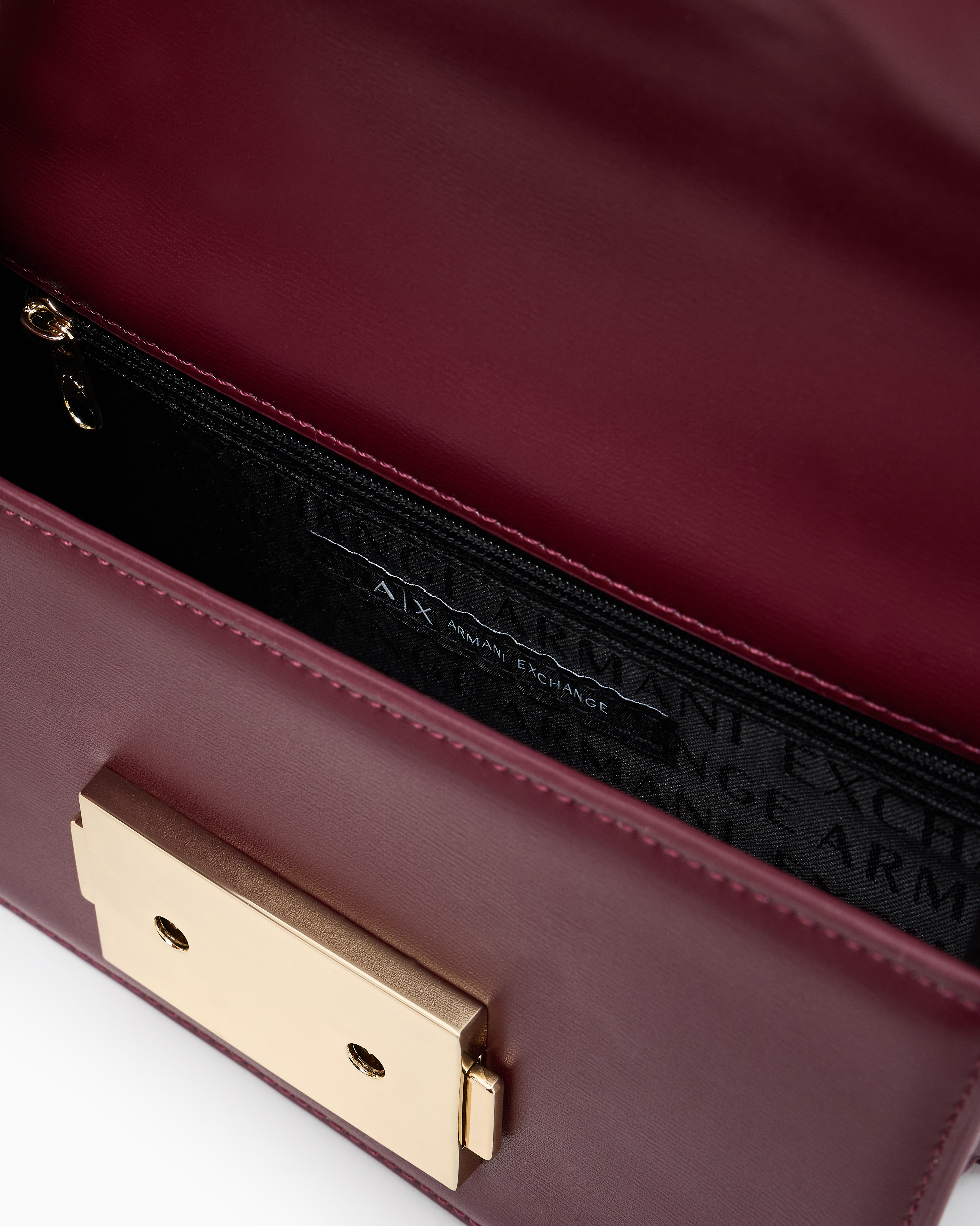 Armani Exchange - Shoulder bag with metal logo, Woman, Burgundy, Size: TU