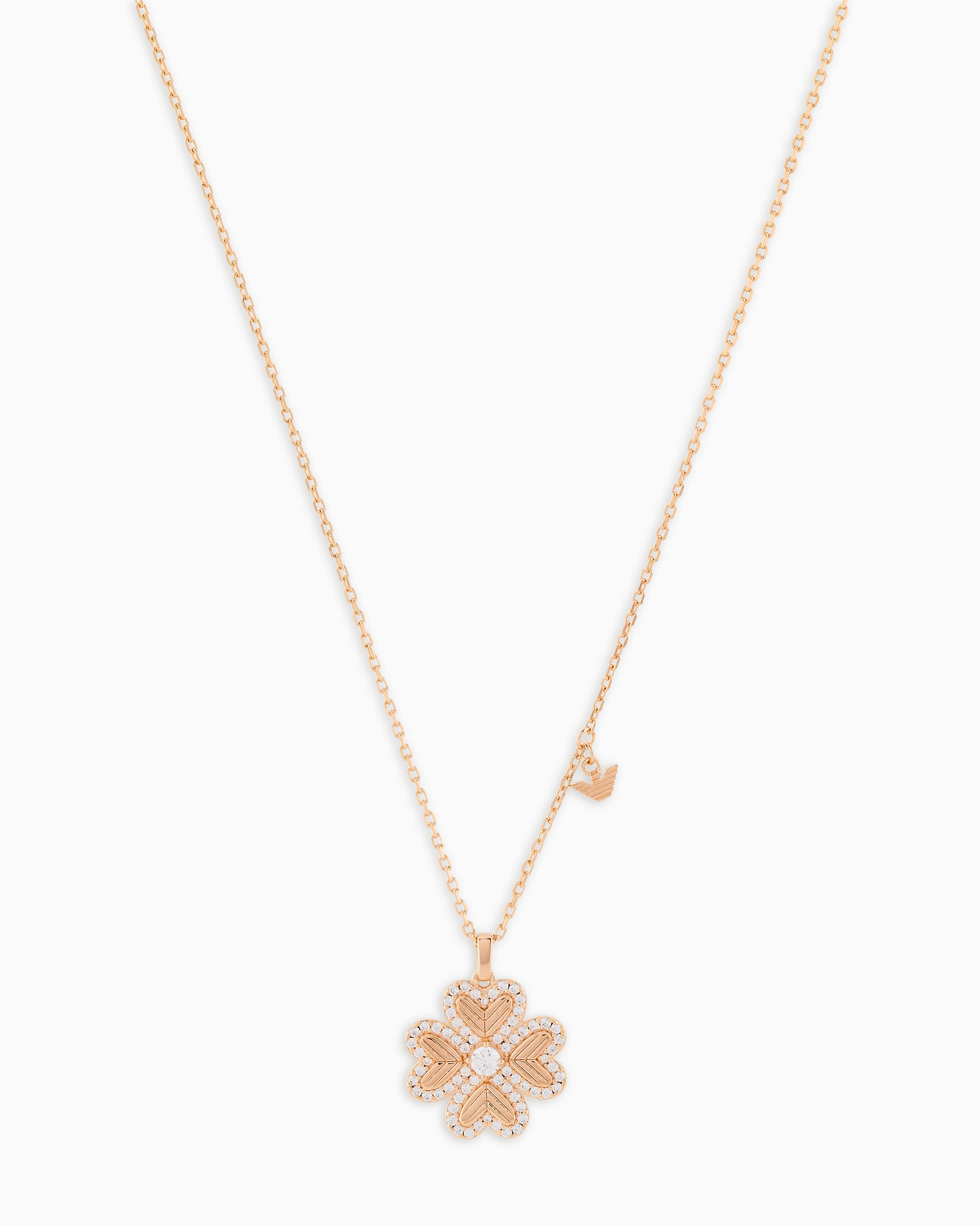 Emporio Armani -  Rose Gold-Tone Sterling Silver Pendant Necklace, Woman, Multicoloured, Size: TU