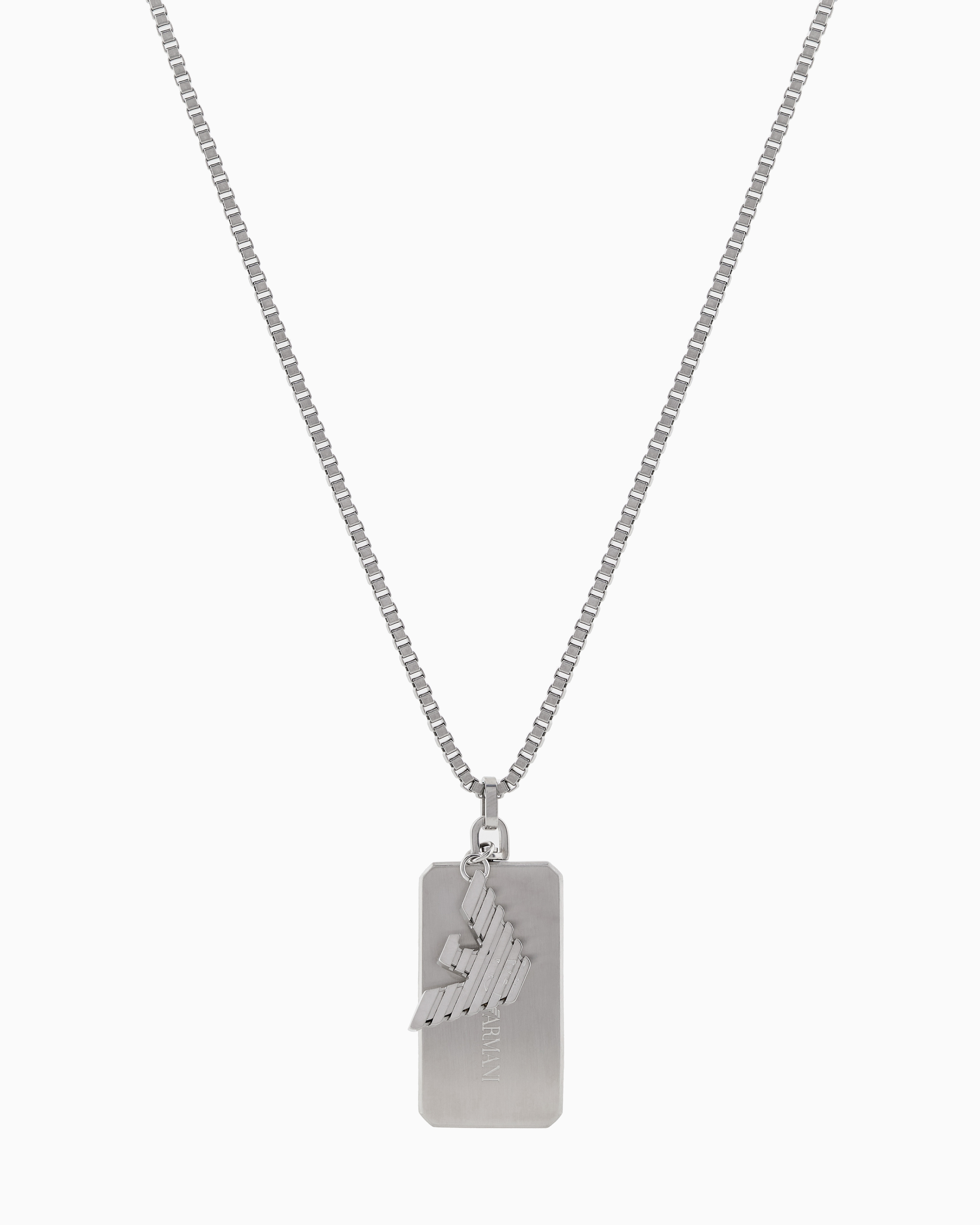 Emporio Armani Men's Multicolored Stainless Steel Dog Tag Necklace