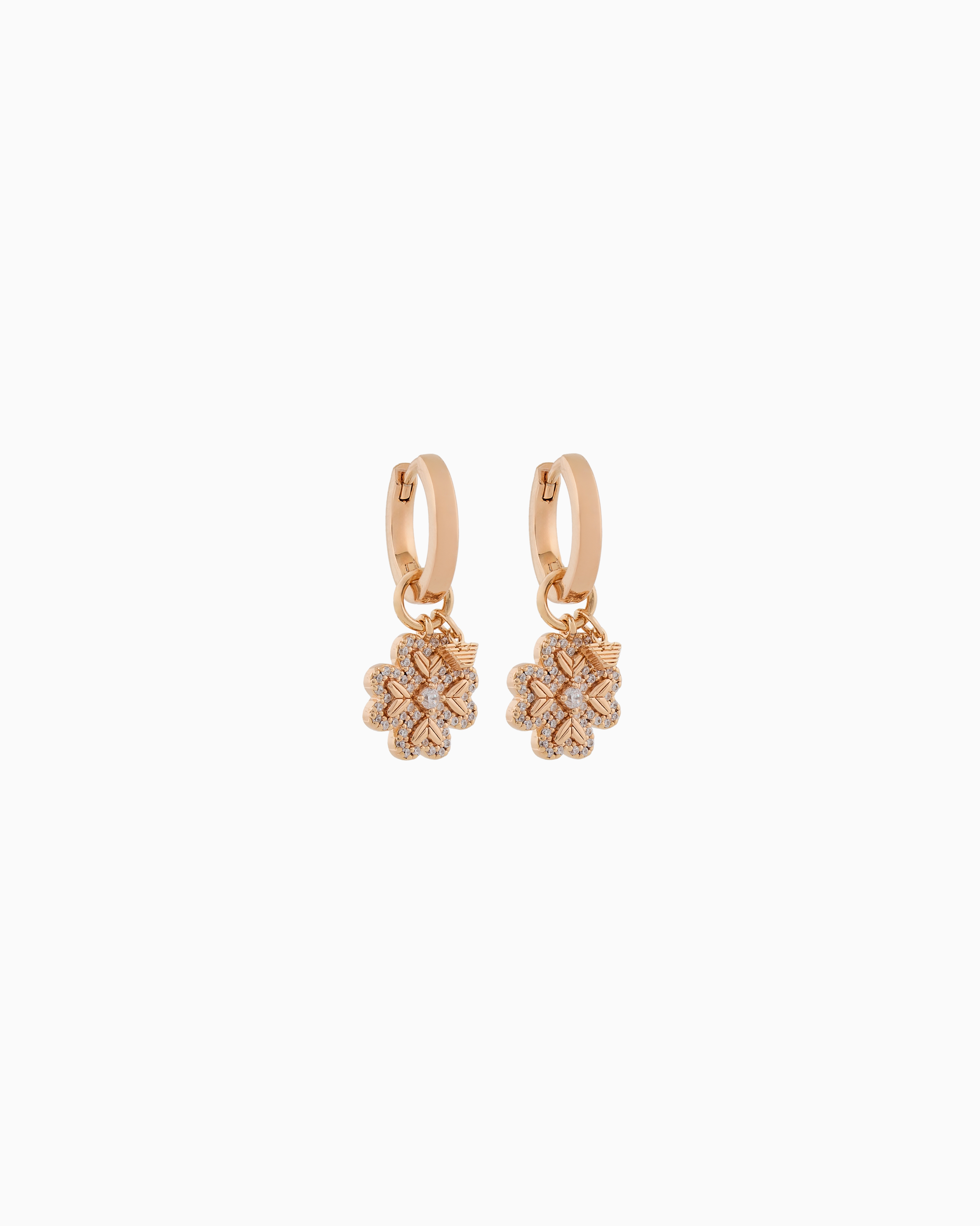 Emporio Armani -  Rose Gold-Tone Sterling Silver Hoop Earrings, Woman, Multicoloured, Size: TU