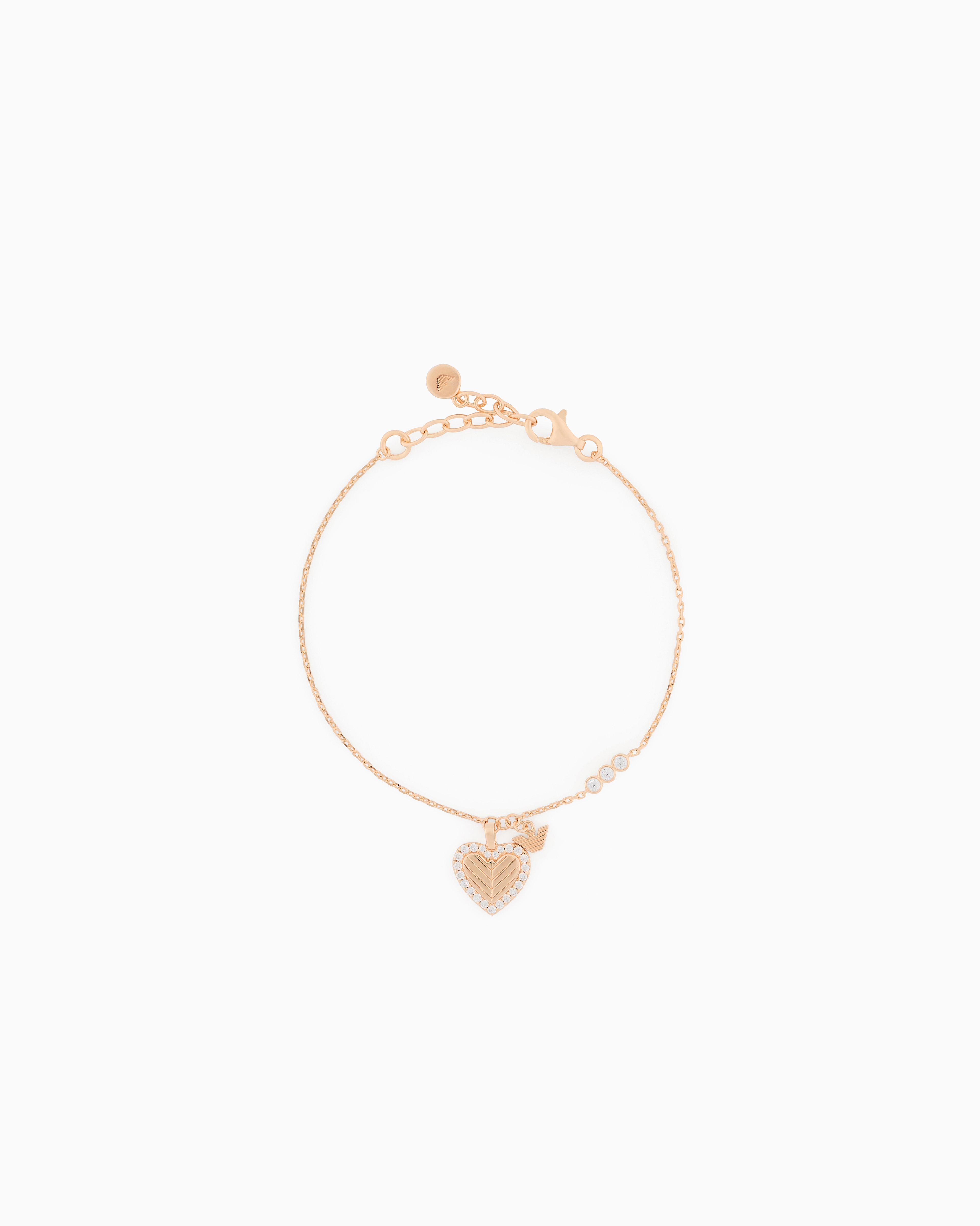 Emporio Armani Multicolored Rose Gold-Tone Sterling Silver Station Bracelet