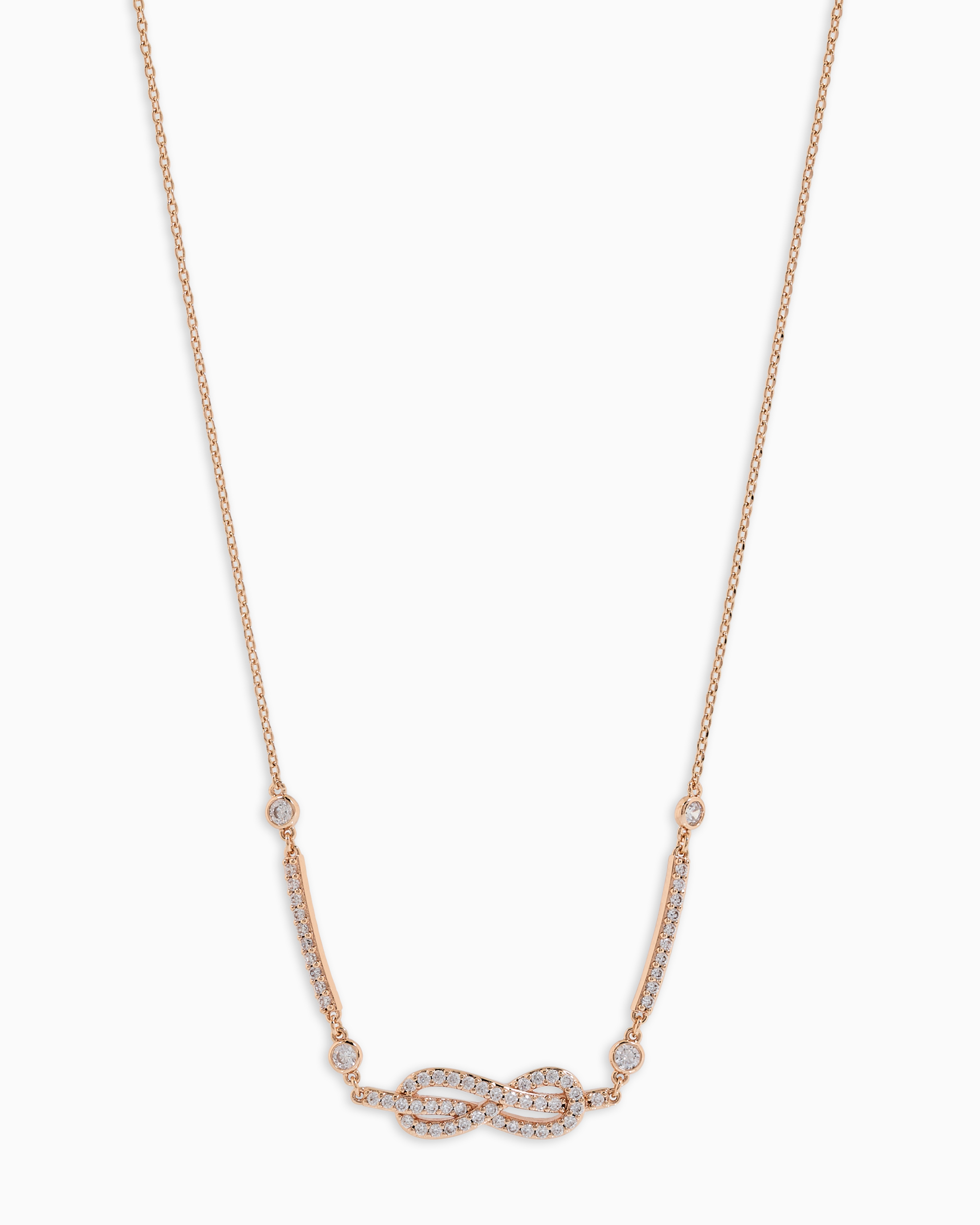 Emporio Armani Multicolored Rose Gold-Tone Brass Station Necklace