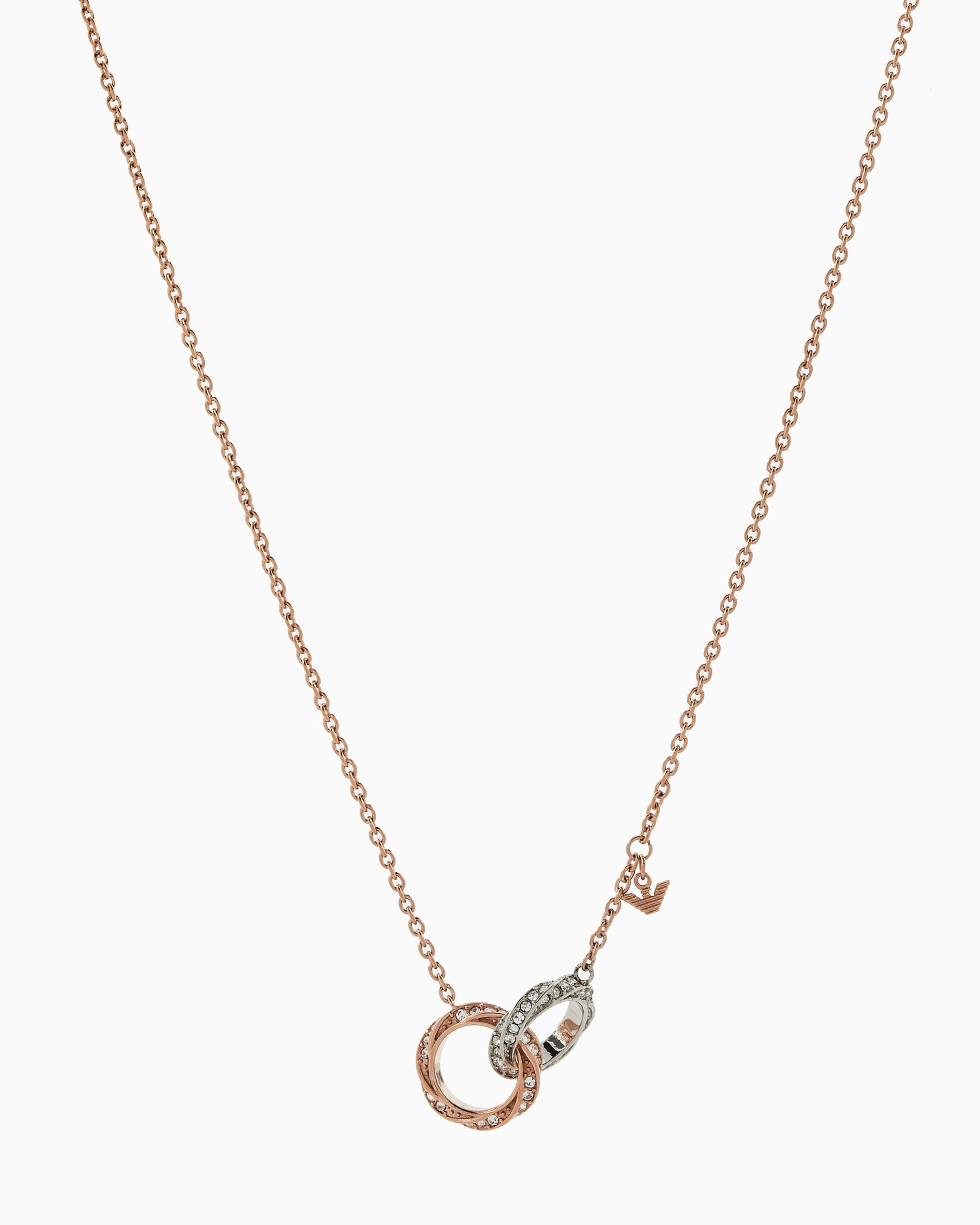 Emporio Armani Multicolored Two-Tone Stainless Steel Chain Necklace