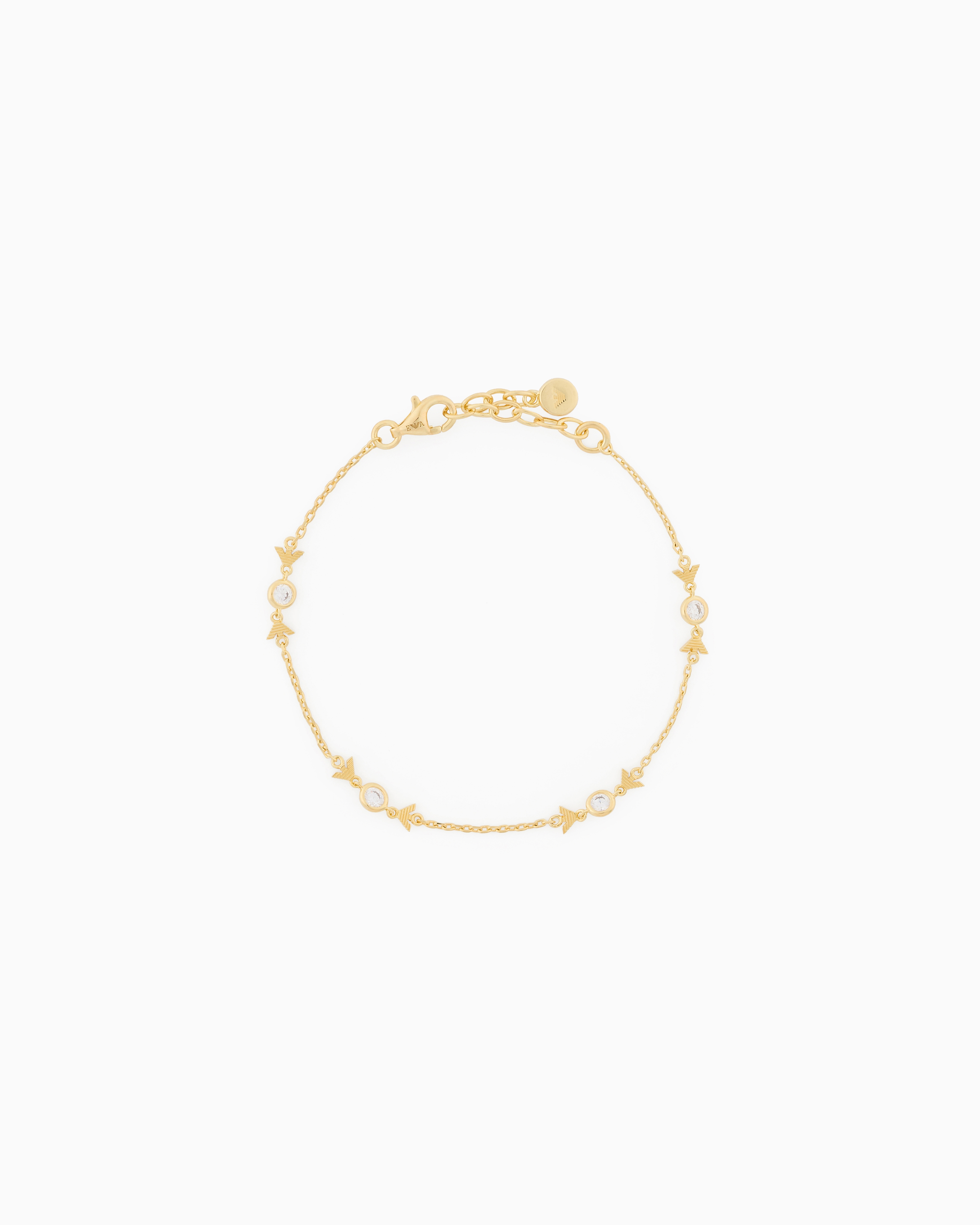 Emporio Armani Women's Multicolored Gold-Tone Sterling Silver Station Bracelet