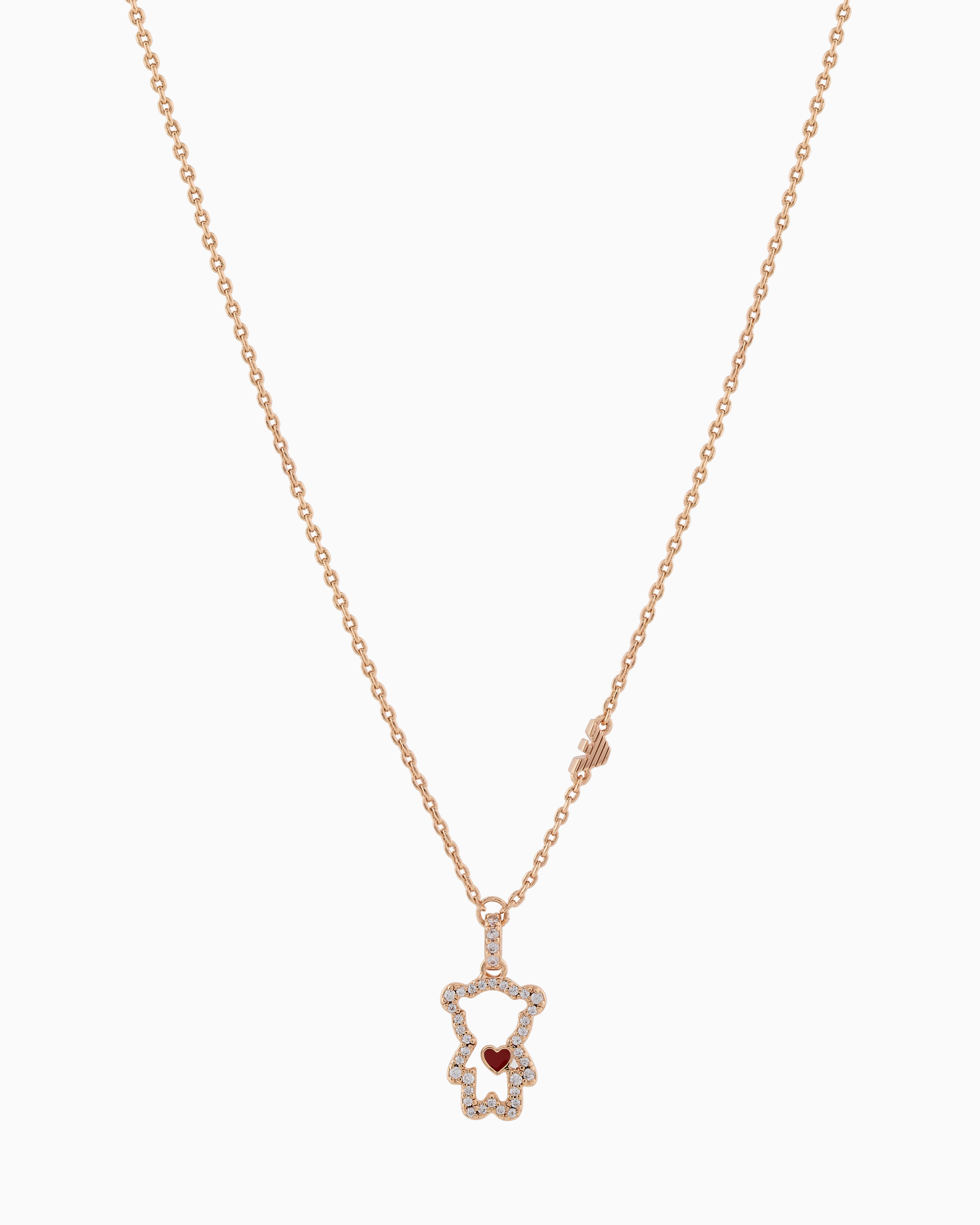 Emporio Armani -  14K Rose Gold-Plated Brass Pendant Necklace, Woman, Multicoloured, Size: TU