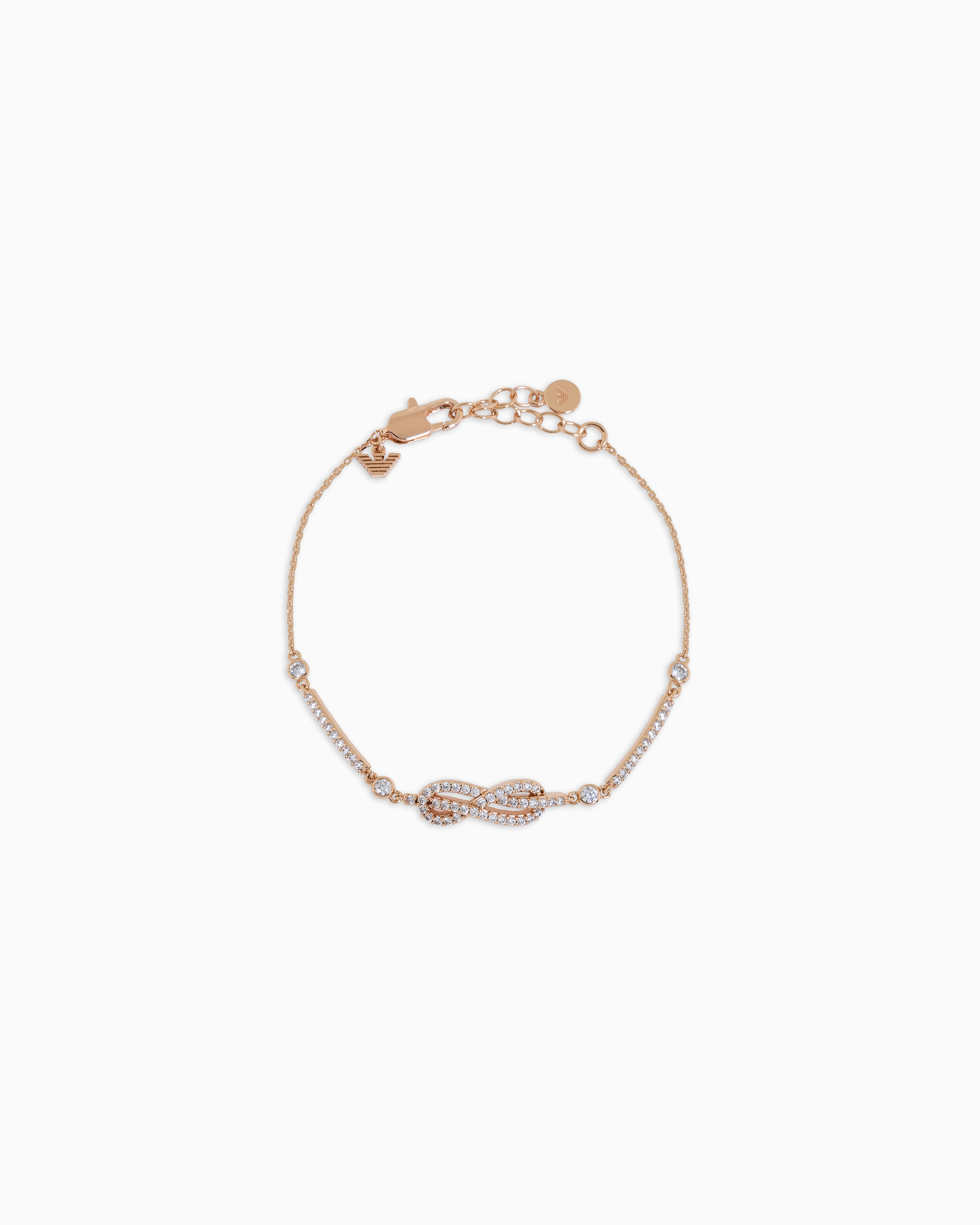 Emporio Armani Multicolored Rose Gold-Tone Brass Station Bracelet