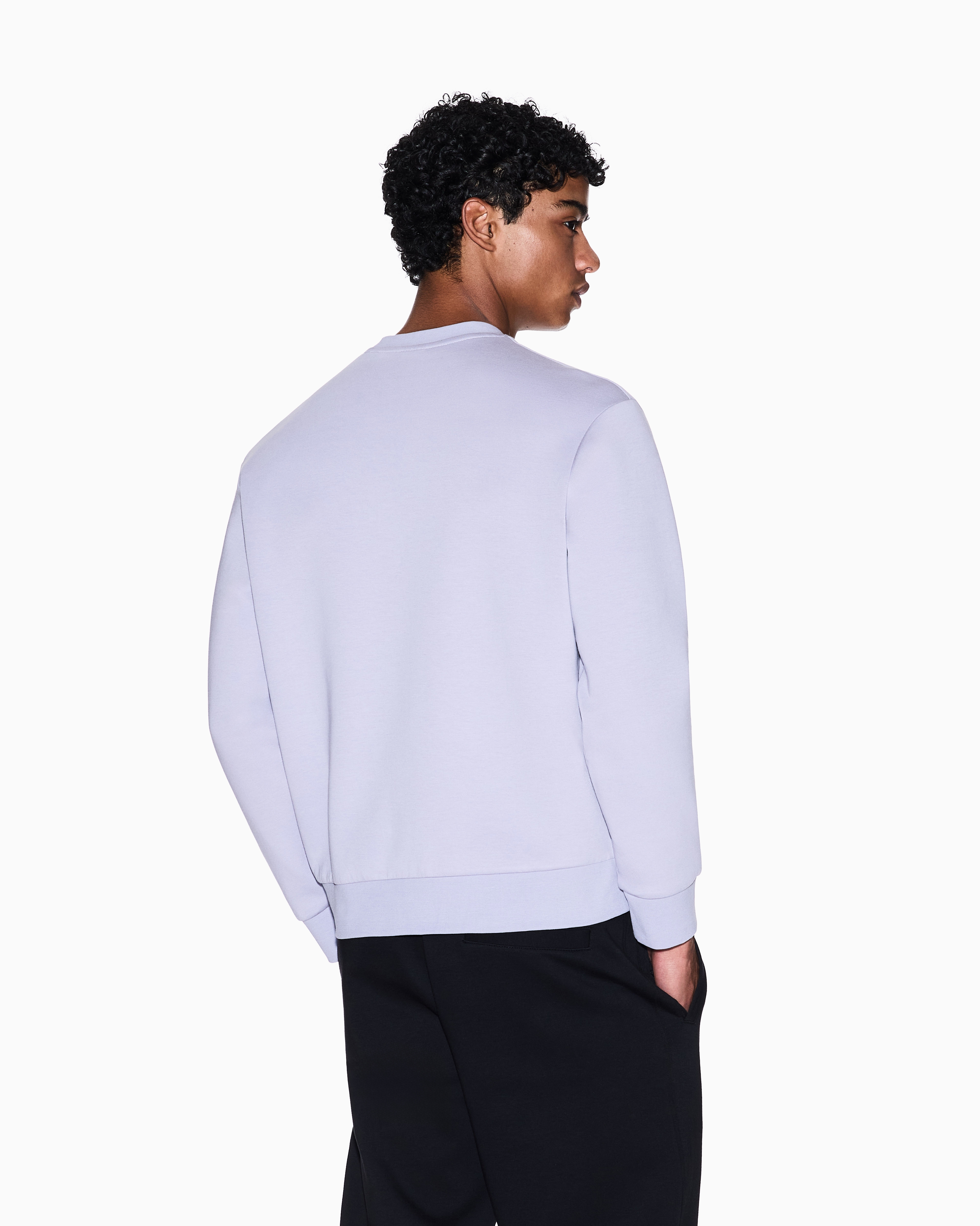 Armani Exchange - Crewneck sweatshirt with vinyl logo print, Man, Purple, Size: