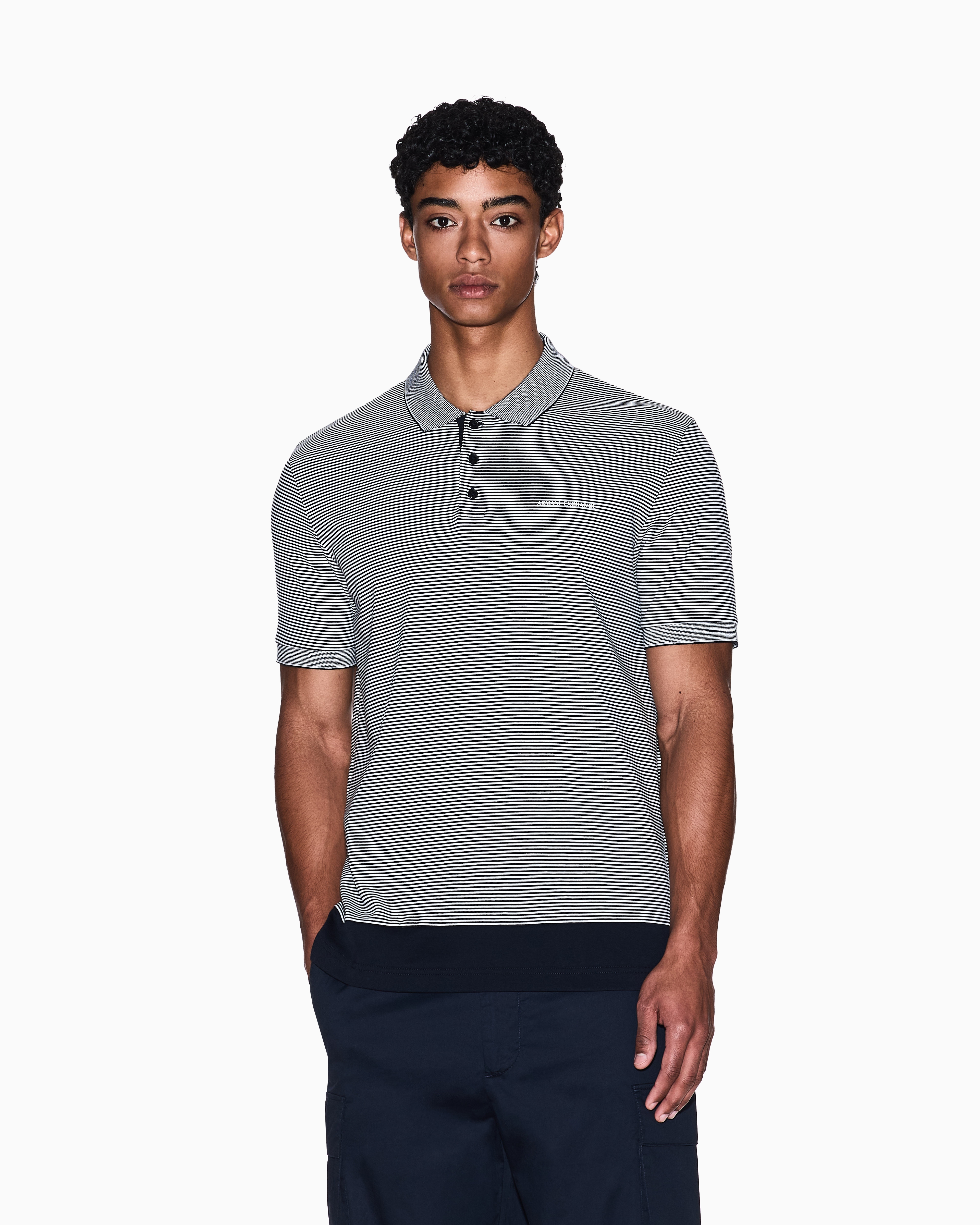AXロゴ ストライプ 半袖ポロシャツ | Armani Exchange