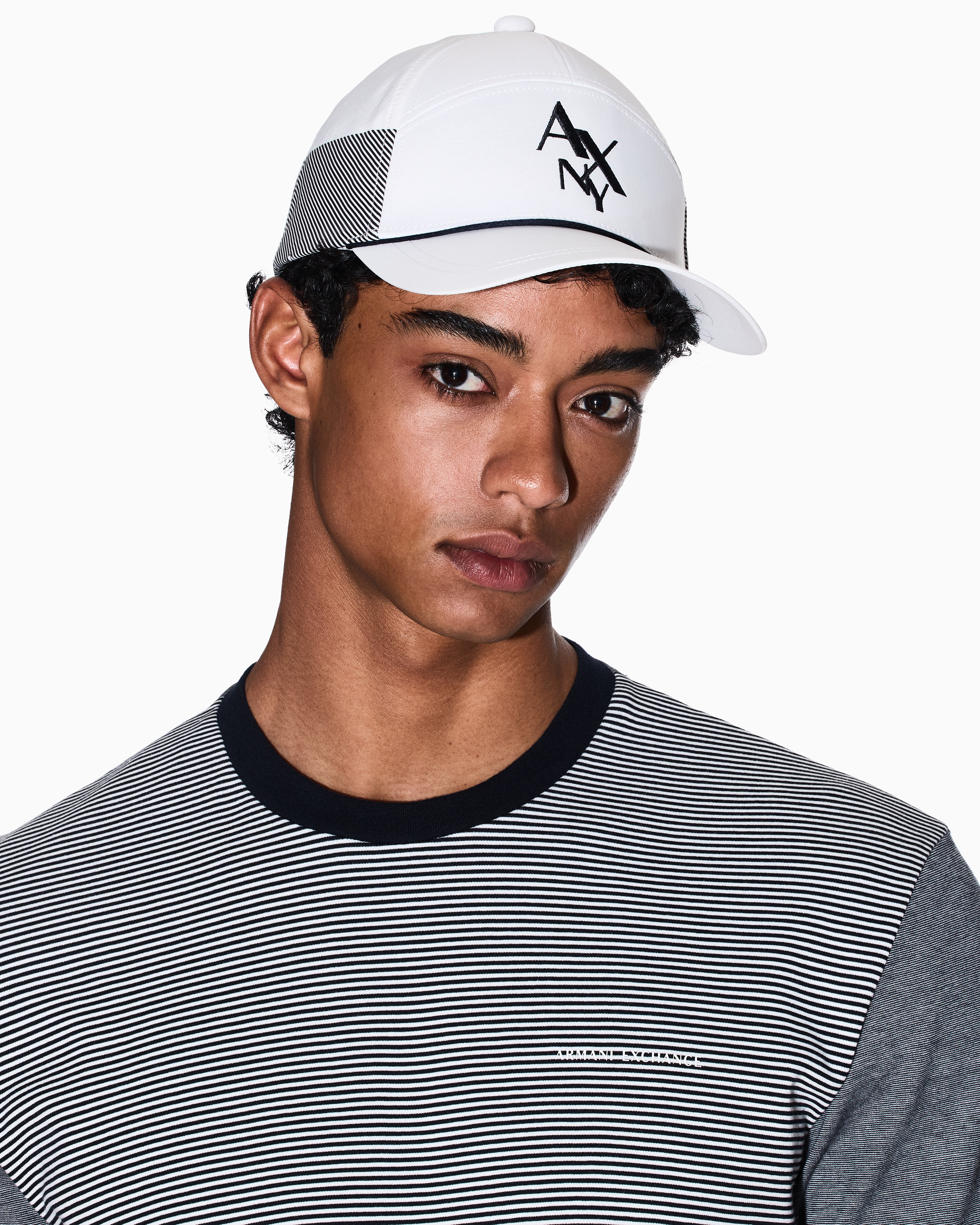 Armani Exchange - NY Logo Visor Hat, Man, White, Size: TU