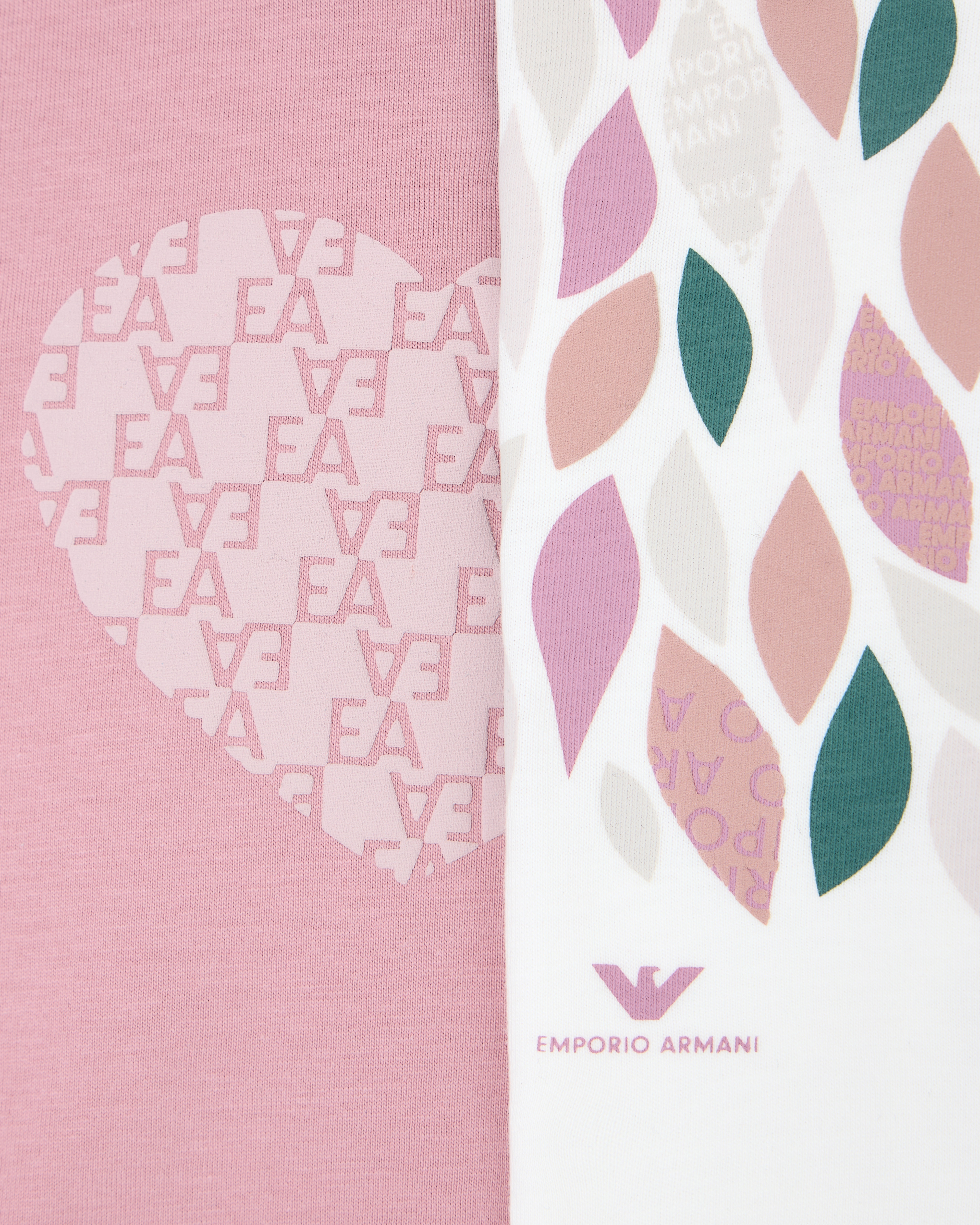 Emporio Armani - Two-pack of ASV forest shade print T-shirts, Girl, White, Size: