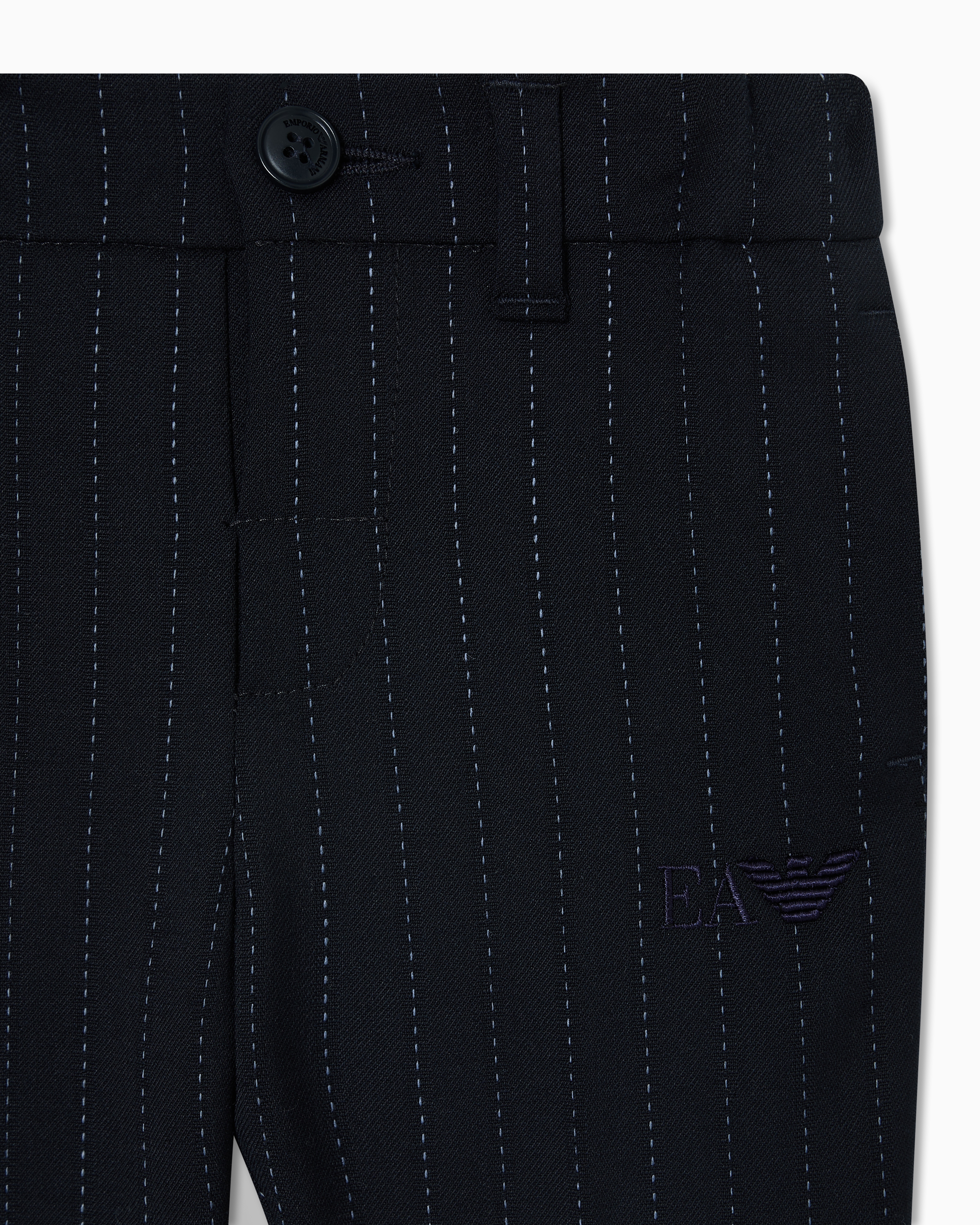 Emporio Armani - Suit with shirt, waistcoat and trousers a pinstripe motif, Boy, Blue, Size: