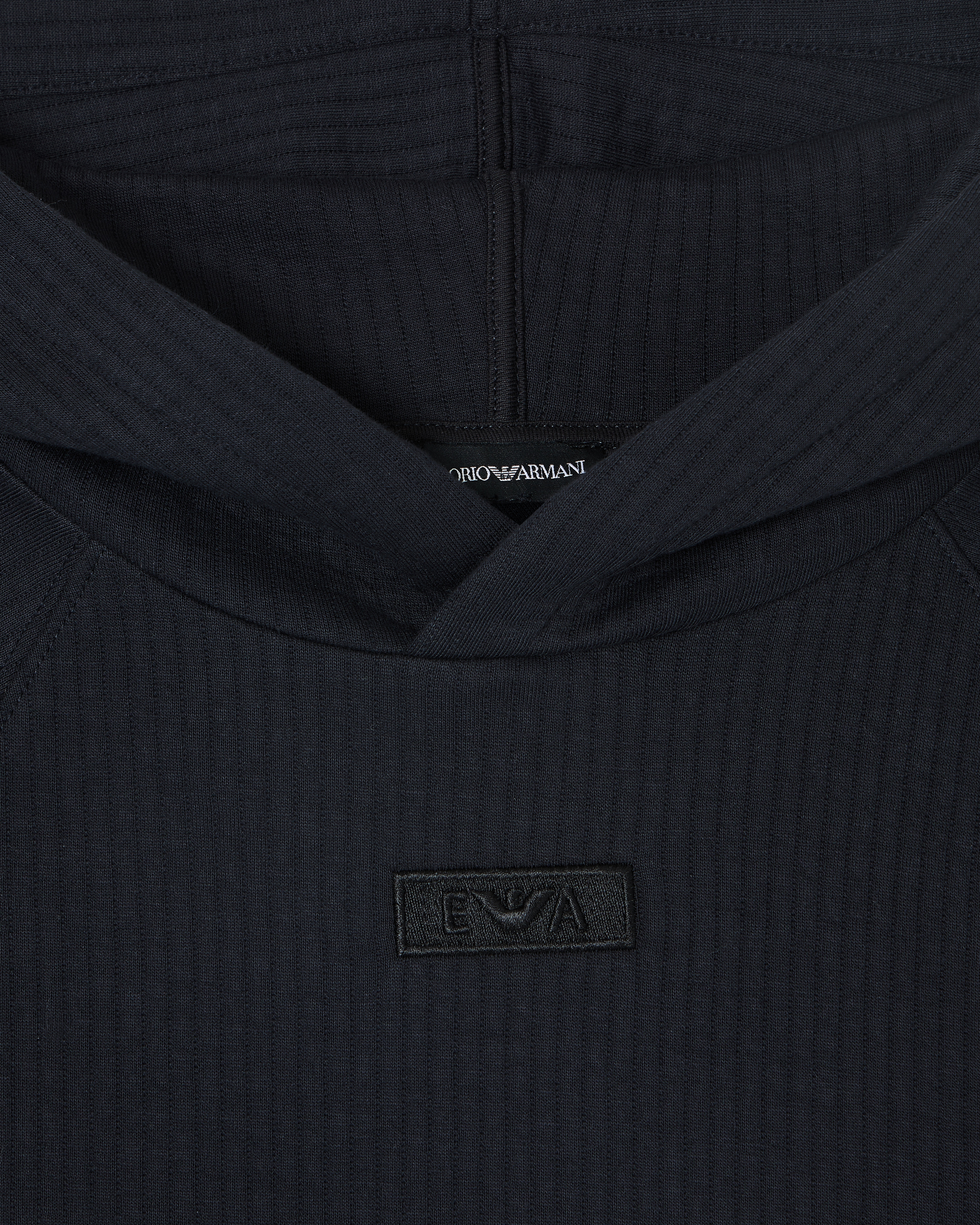 Emporio Armani - Quilted jersey hooded sweatshirt, Boy, Navy Blue, Size: