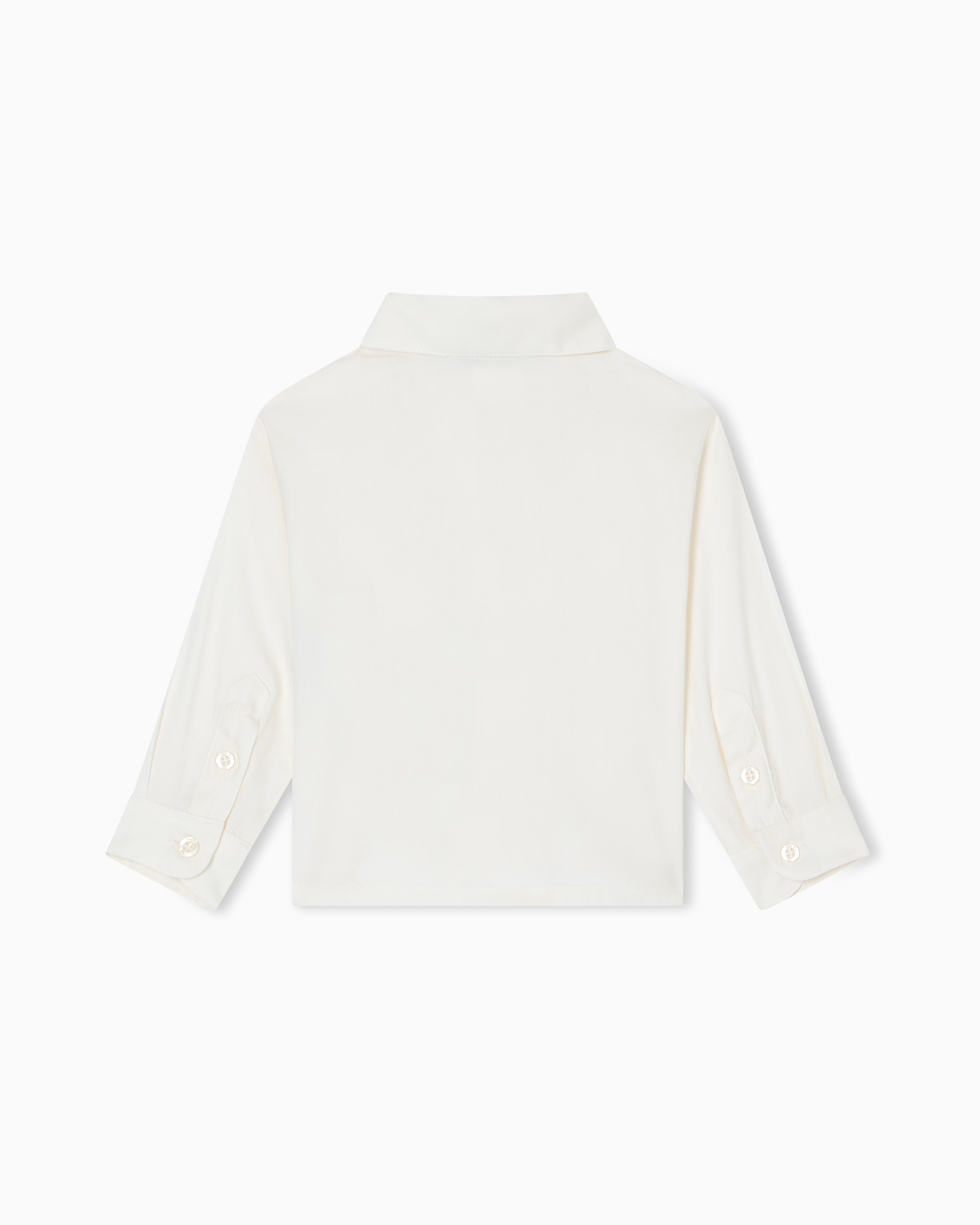 Emporio Armani - ASV organic poplin shirt with matching logo embroidery, Boy, White, Size: